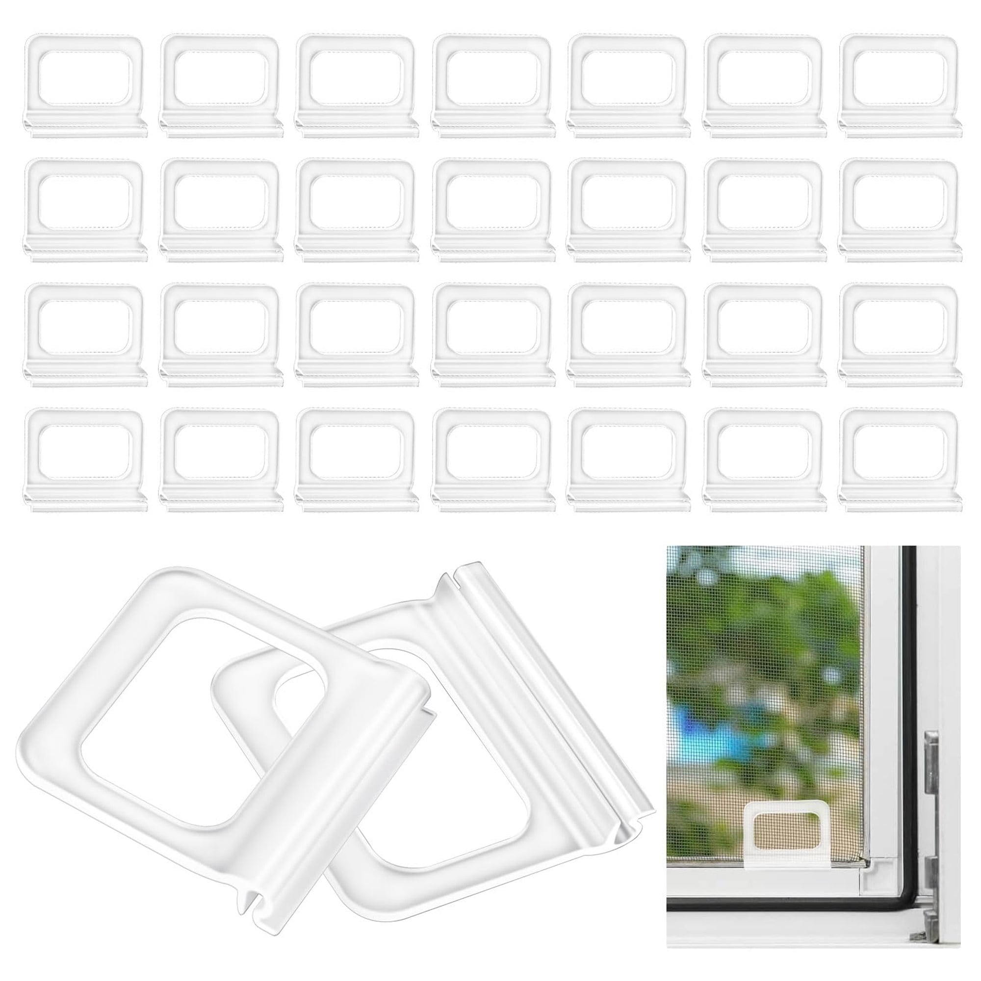 30-Pack Frosted Clear Plastic Window Screen Pull Tabs