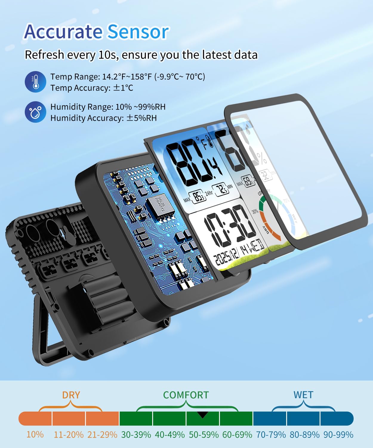 KHKFY LKH0706X009 Thermometer-Clock - View #3