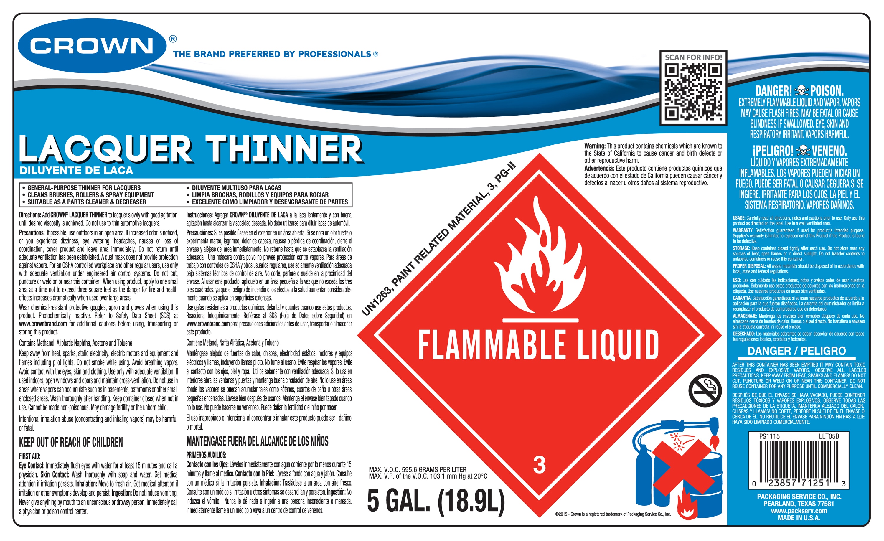 Thinner Safety Label LCHL554