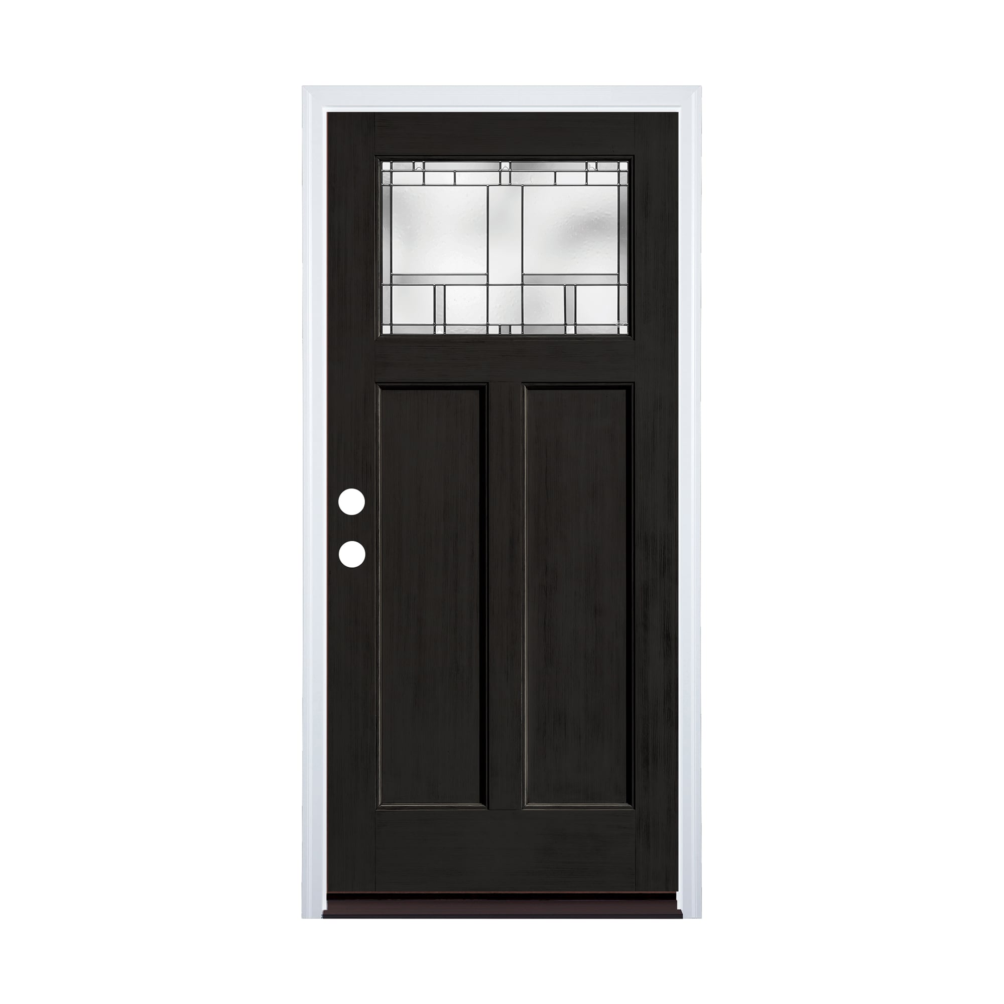 Therma-Tru HOMEWARD 36-in x 80-in Fiberglass 1/4 Lite Prehung Front Door with Brickmould Insulating Core