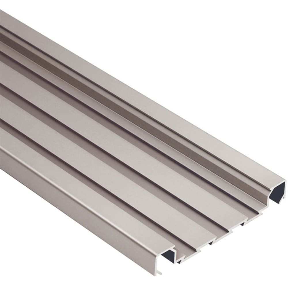 Schluter Systems QF8/50AT Quadec-FS 0.313-in W x 98.5-in L Satin nickel anodized aluminum Aluminum Border Tile Edge Trim