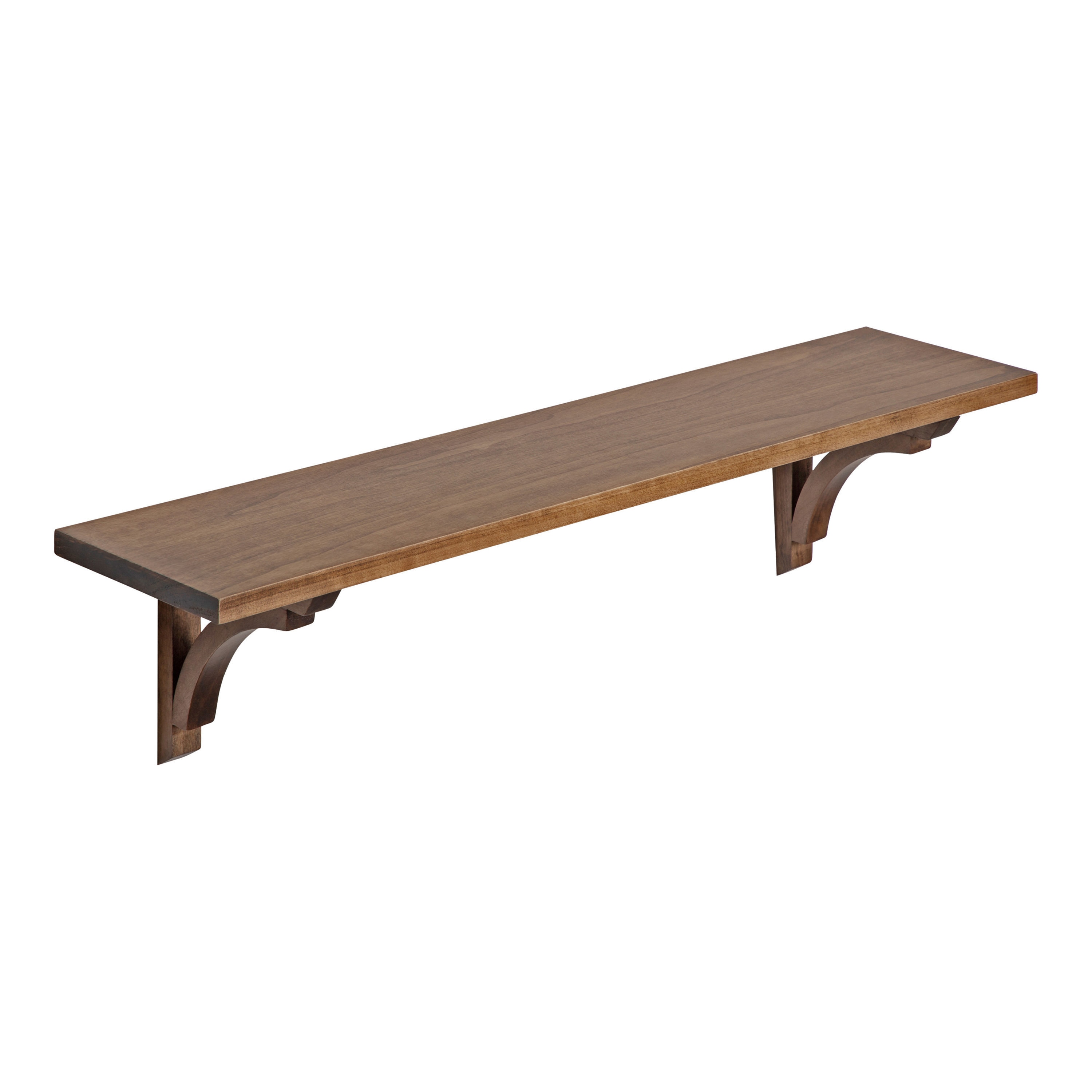 Kate and Laurel 217757 36-in L x 36-in D x 8-in H Rustic Brown Wood Rectangular Bracket shelf