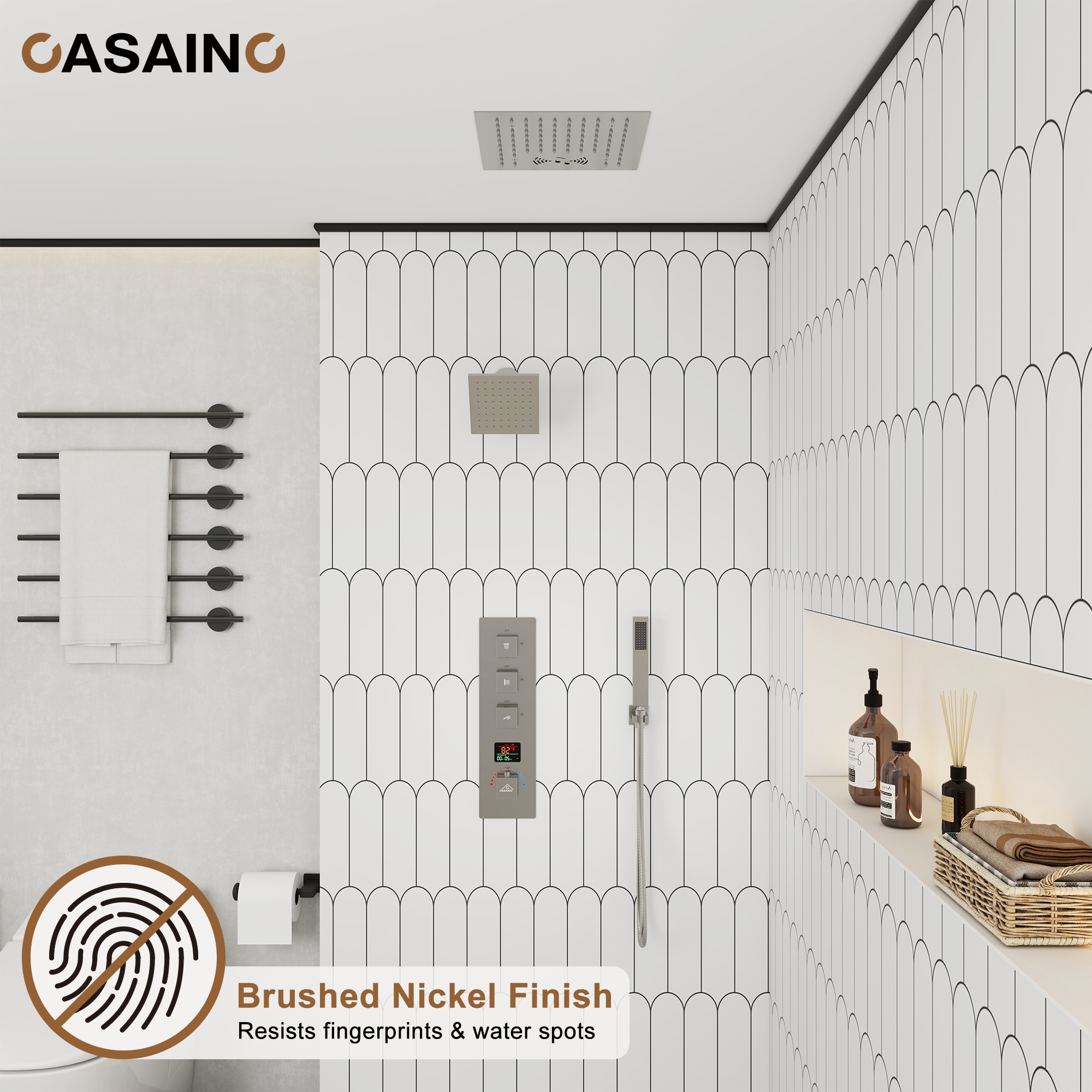 CASAINC KCHS0018-LEDBN Showerhead-Bar-Panels - View #3