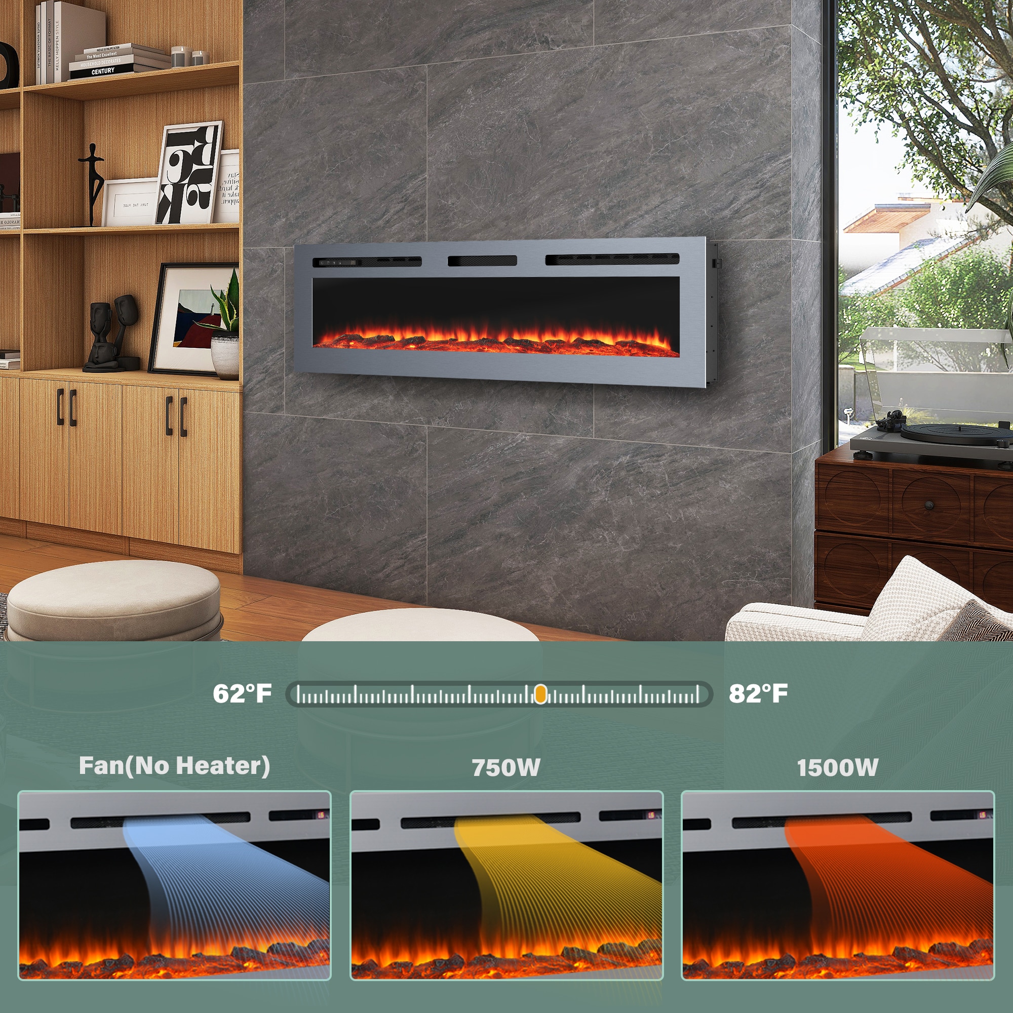 Mondawe MO-GMST60FSB Electric-Fireplaces - View #7
