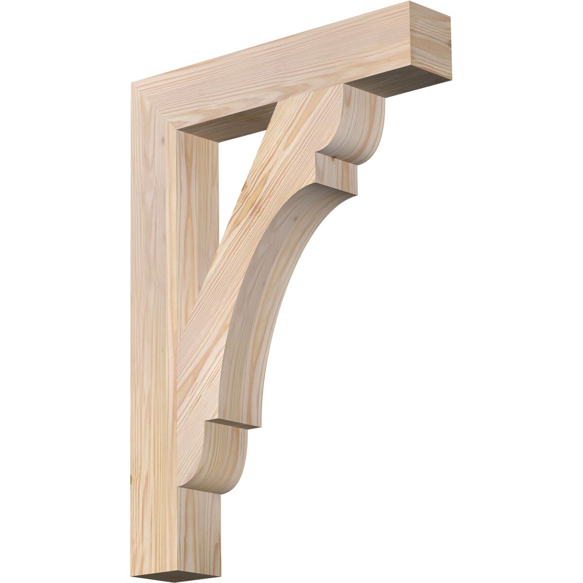 Ekena Millwork BKT04X20X28OLY05SDF Olympic block smooth 3-1/2-in x 20-in x 28-in Douglas fir Brown Wood Standard bracket