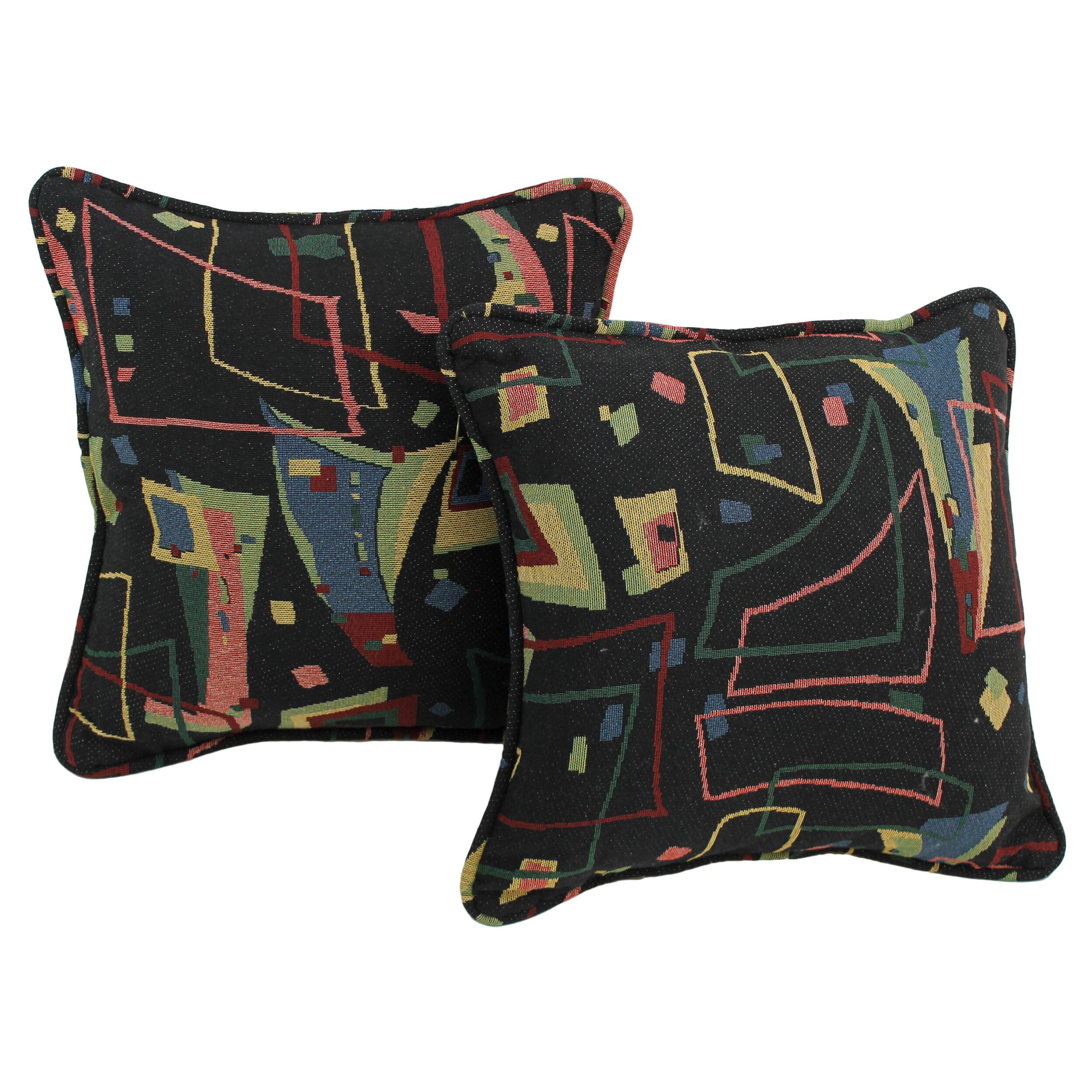 Blazing Needles 9810-CD-S2-TP-31 2 -Piece 18-in x 18-in Spin City Square Indoor Decorative Pillow
