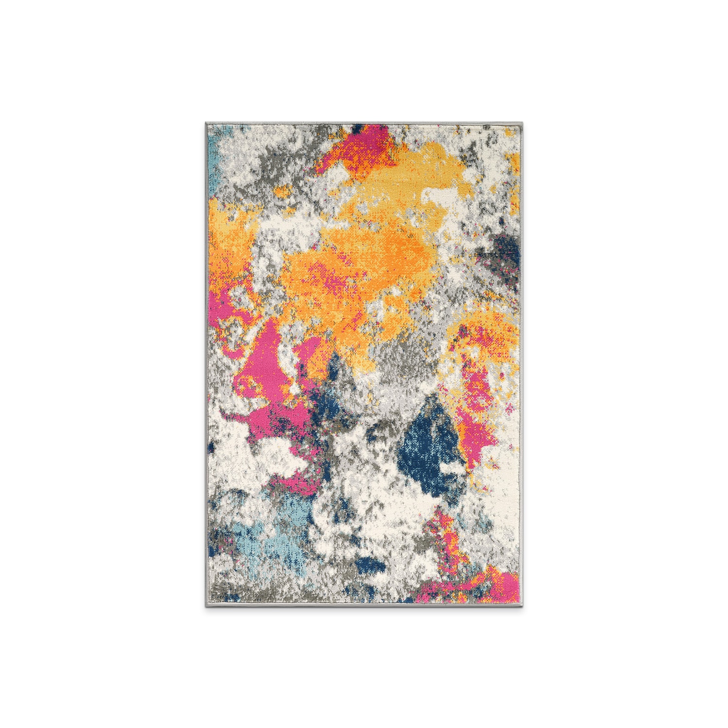 World Rug Gallery 232MULTI27X4 2 x 4 (ft) Loomed Polyester/Polypropylene Multi Rectangular Indoor Distressed/Overdyed Global Runner rug