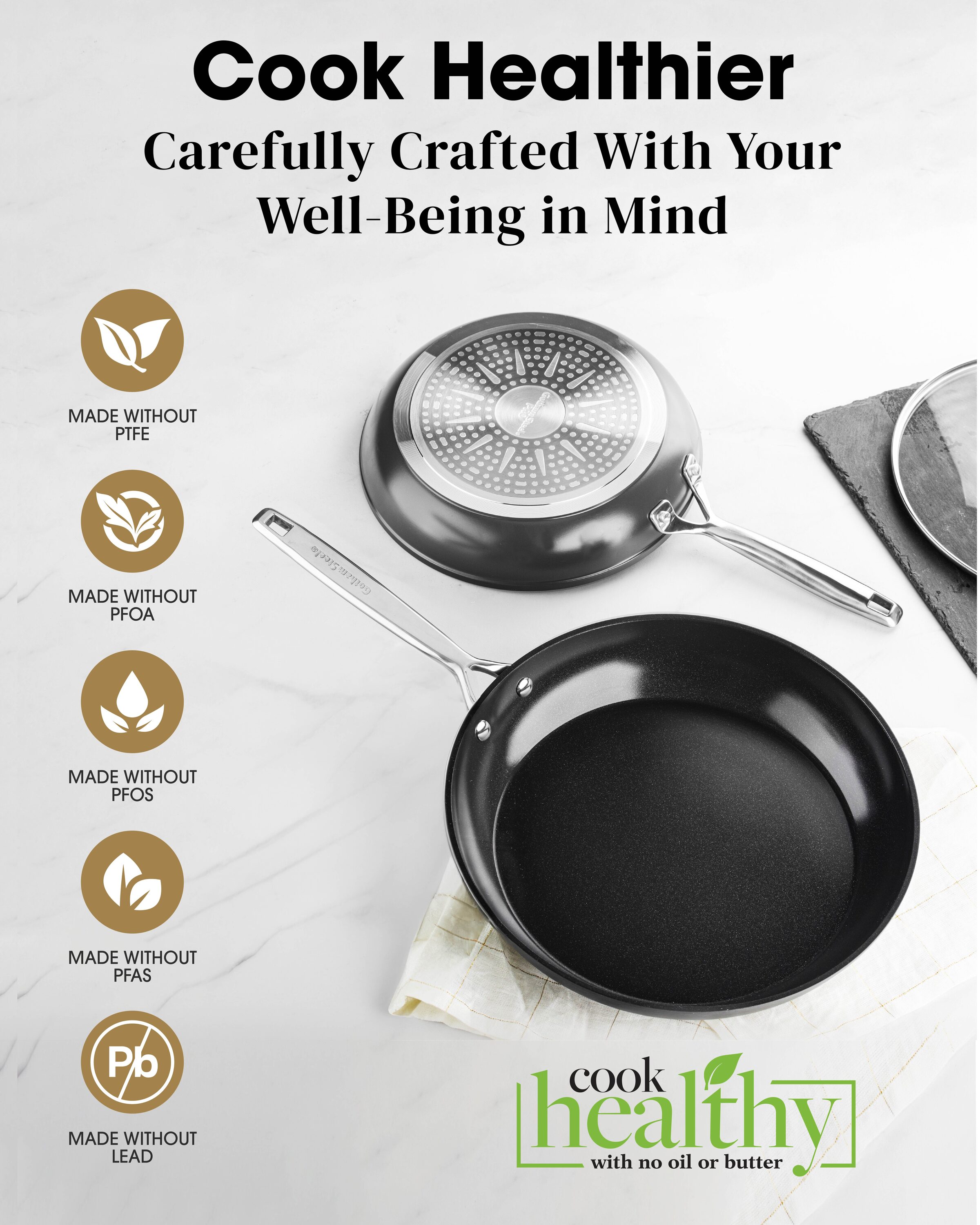 Gotham Steel Ultra Ceramic 8-in Aluminum Cooking Pan in the Cooking Pans &  Skillets department at