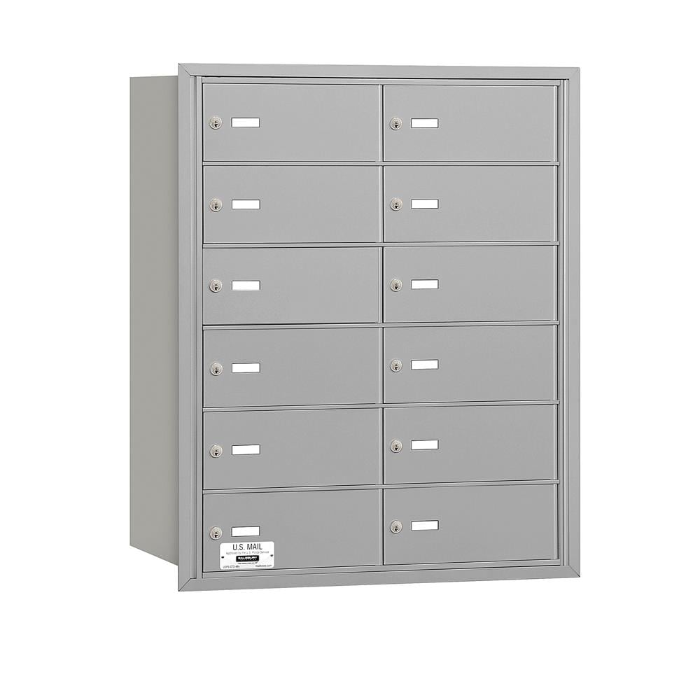 SALSBURY INDUSTRIES 3612ARP Recessed Mount Gray Metal Extra Large Lockable Cluster Mailbox