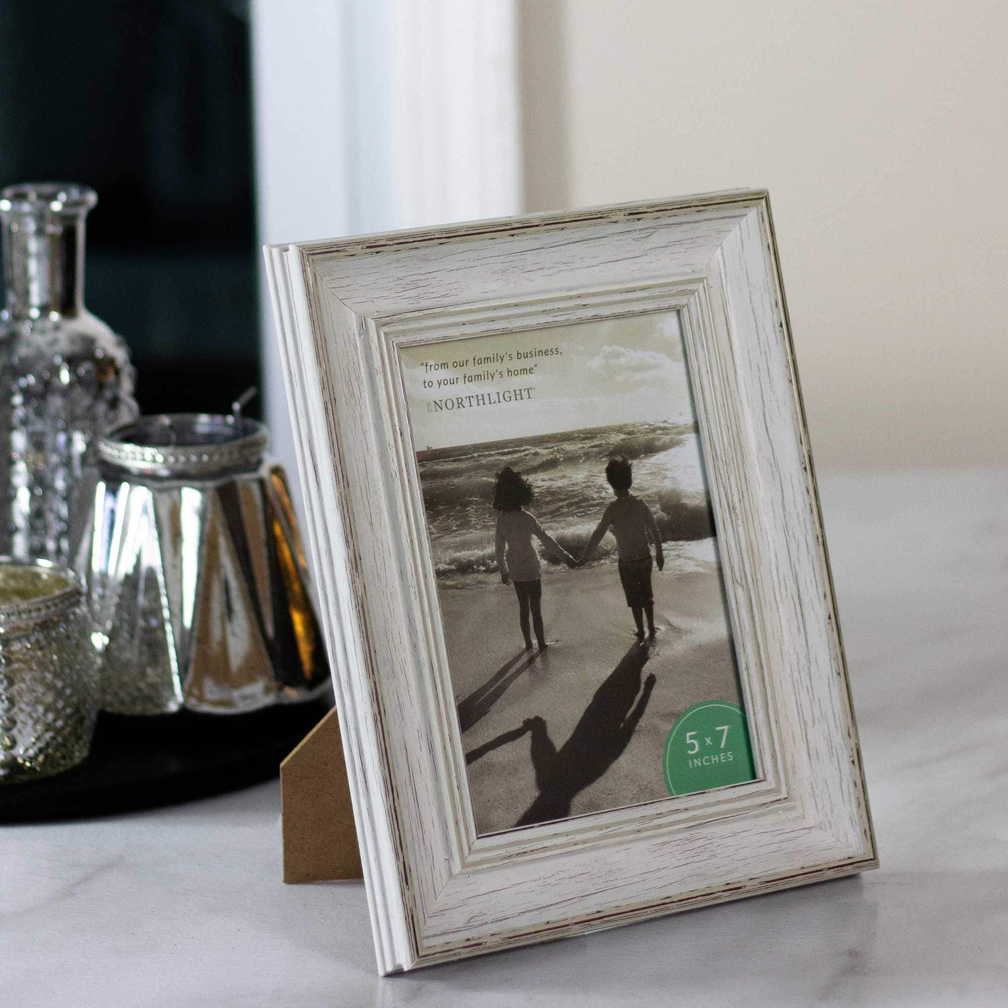 Distressed Vintage Picture Frame - for 5 inch x 7 inch Photo - 9.5 inch