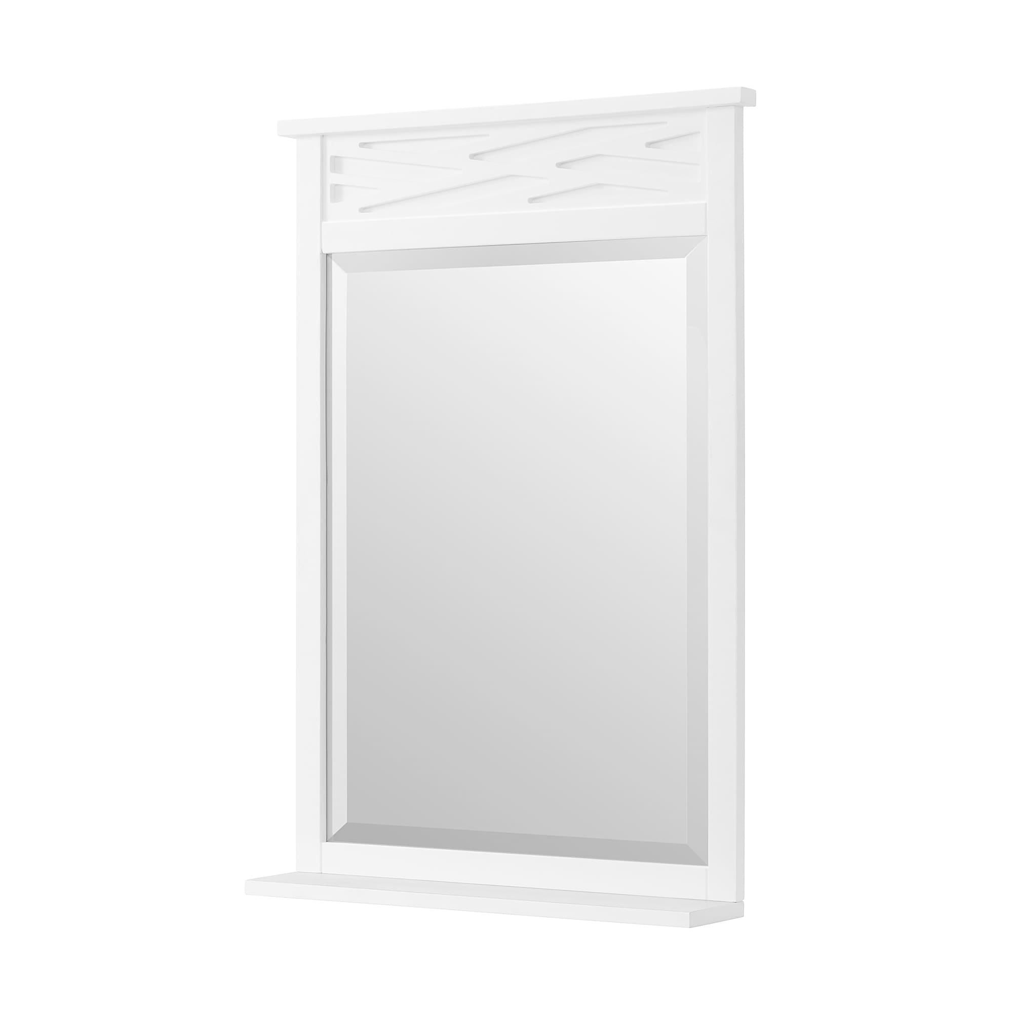 Alaterre Furniture ANCT71WH 24-in x 35-in Beveled Rectangular Bathroom Vanity Mirror ( White )
