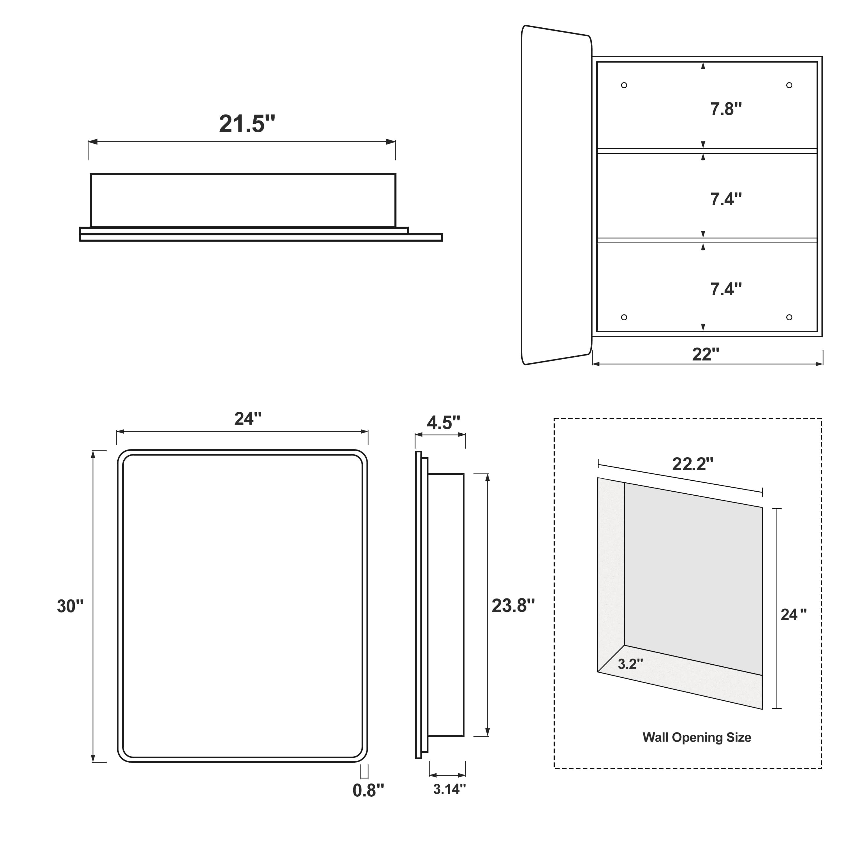 Aveyas LW0406-SYJJG-6 Bathroom-Medicine-Cabinets - View #7