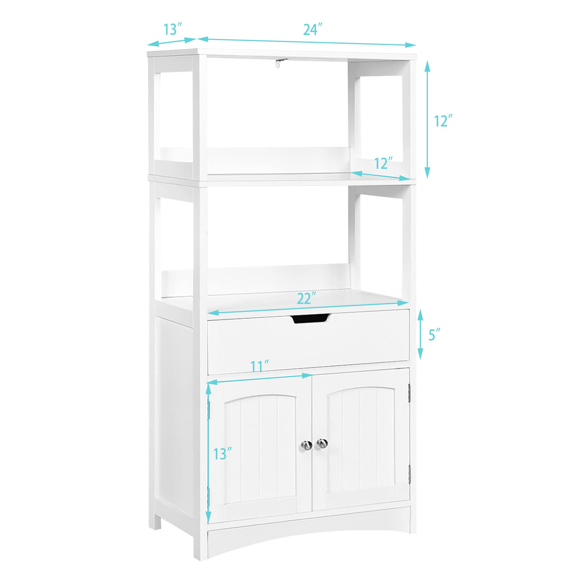 WELLFOR OUJ66295WH Linen-Cabinets - View #3
