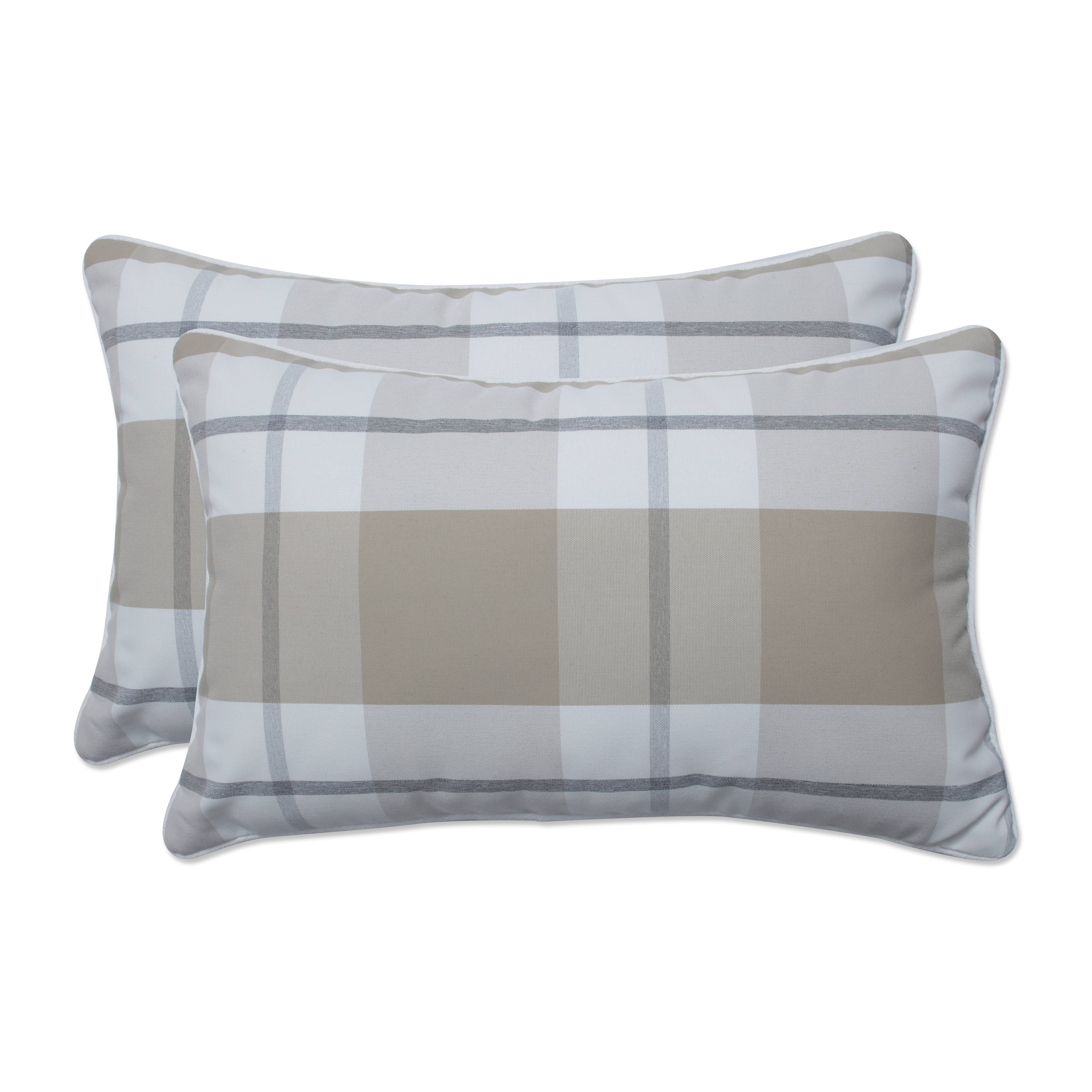 Pillow Perfect 682938 Branson Birch Rectangular Throw Pillow (Set of 2) 2-Pack Graphic Print Tan Rectangular Throw Pillow