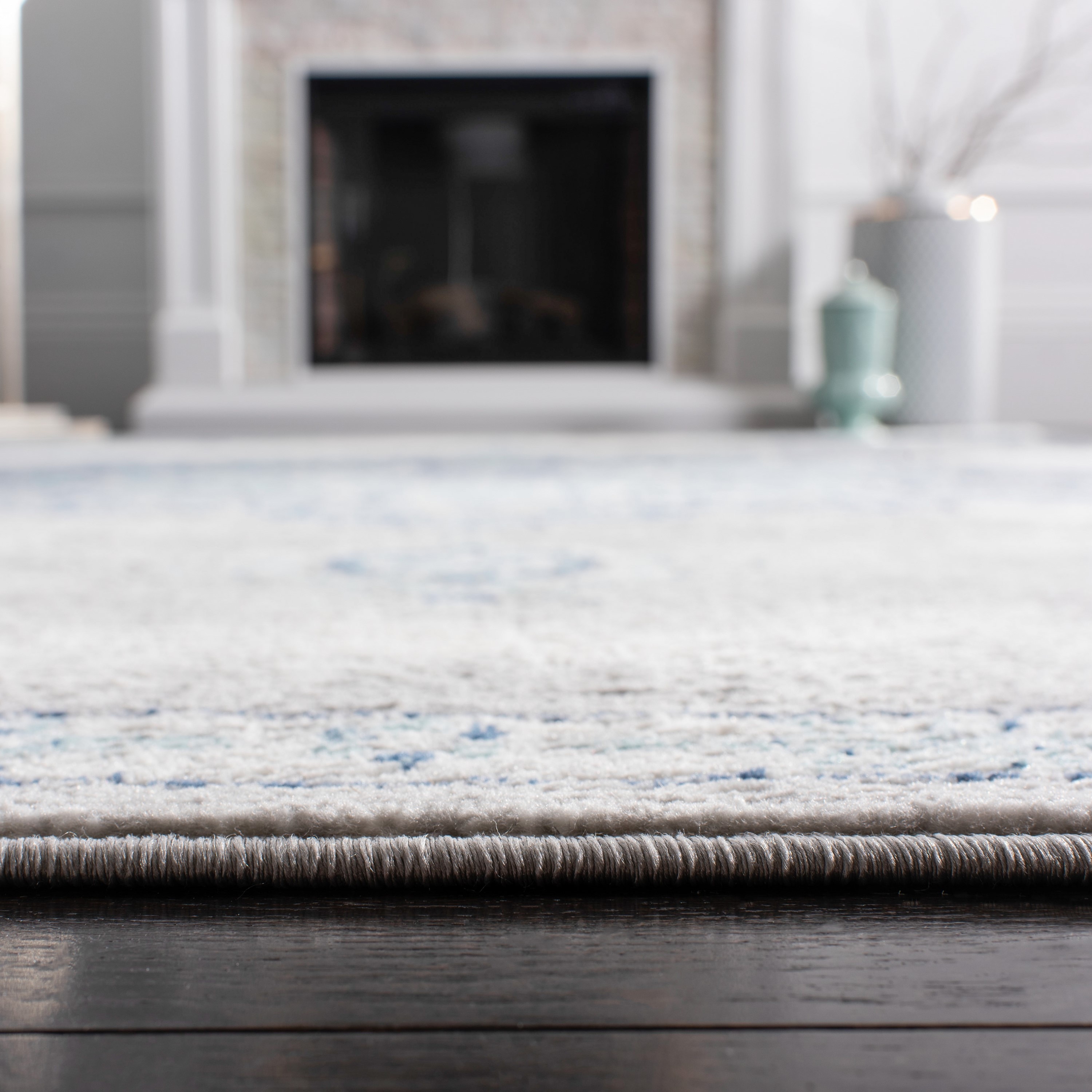 Elegant Gray 3' x 3' Square Hand-Knotted Synthetic Area Rug