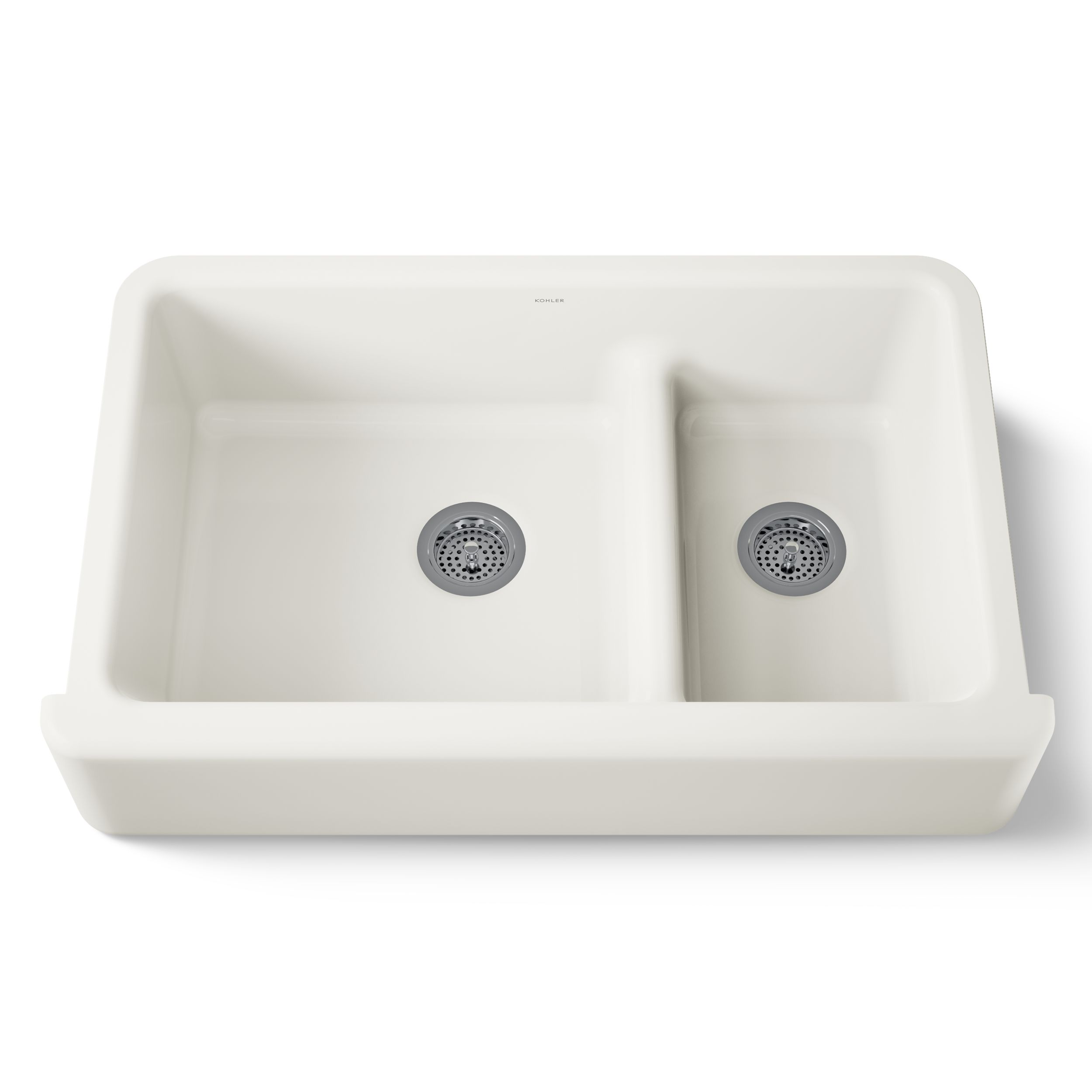 KOHLER Whitehaven Undermount 35.68-in x 21.56-in Cast iron Double offset bowl Kitchen Sink