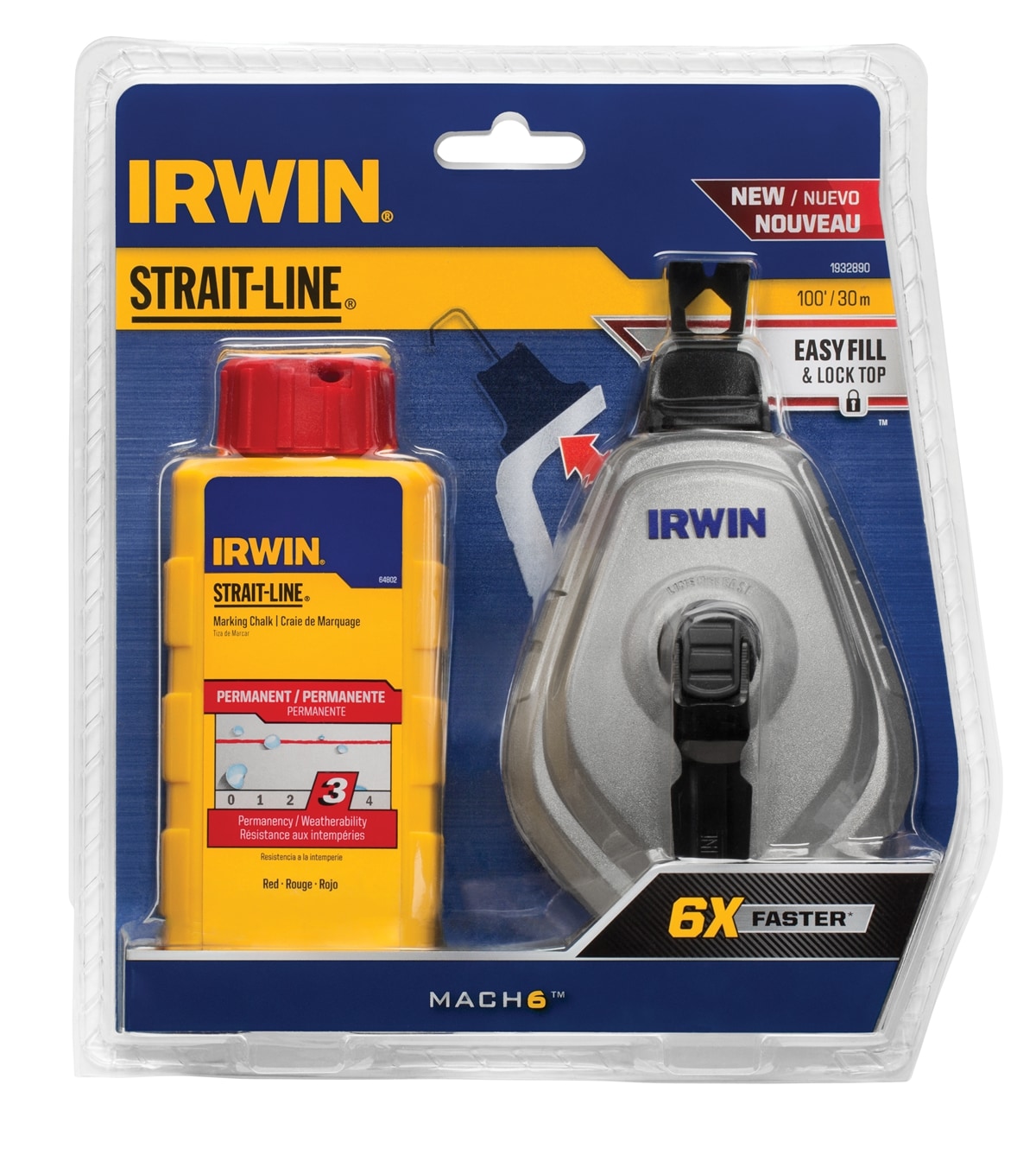 IRWIN 1932890 STRAIT-LINE MACH 6:1 100-ft Chalk Reel