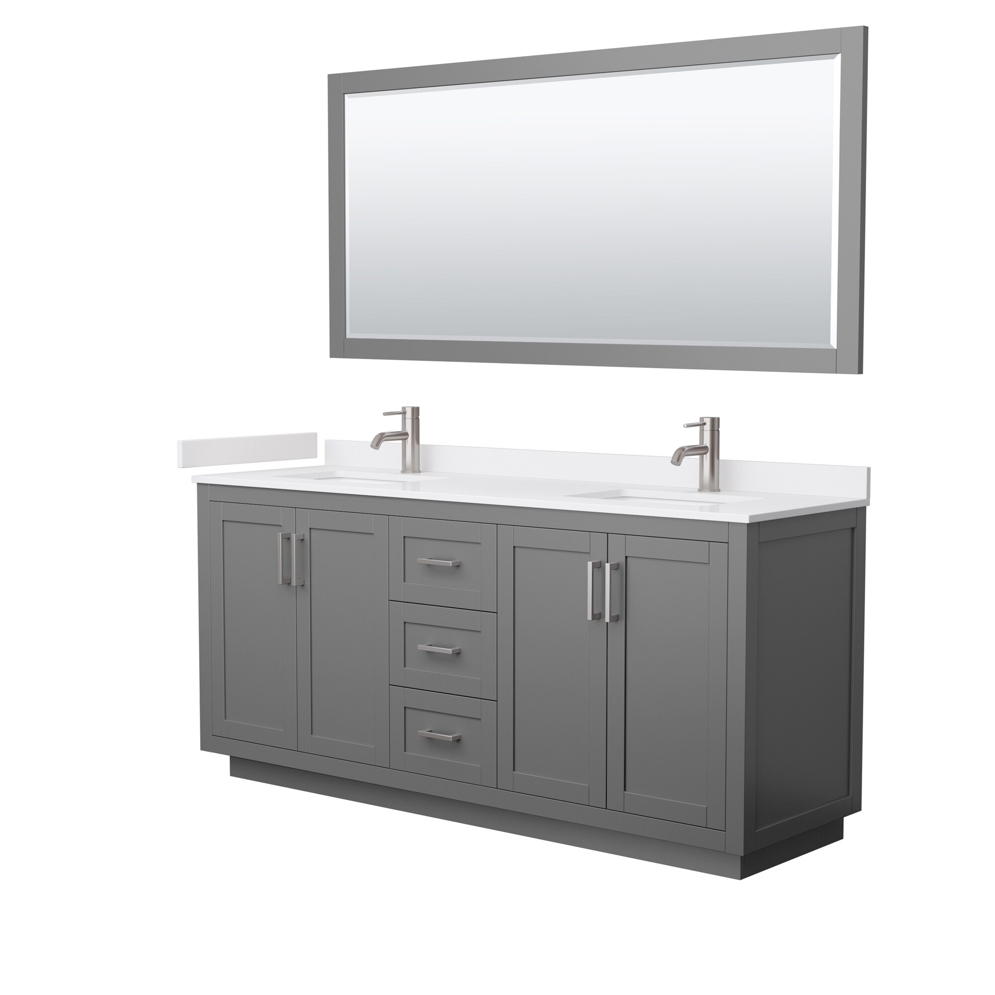 Wyndham Collection WCF292972DKGWCUNSM70 Bath-Vanity-Combo - View #2
