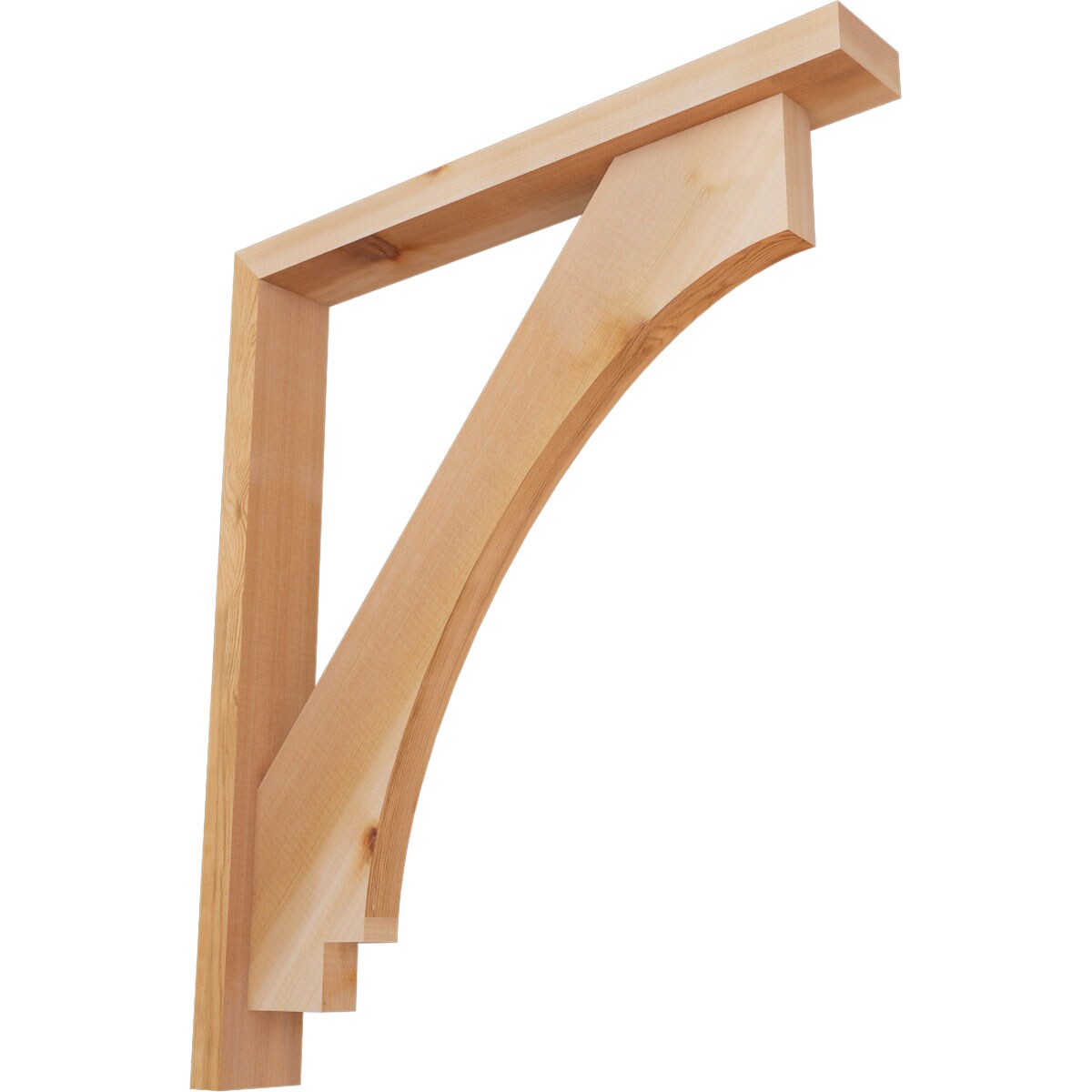 Ekena Millwork 1462727 Imperial Block Smooth Bracket with Offset Brace Western Red Cedar Wood Standard Bracket