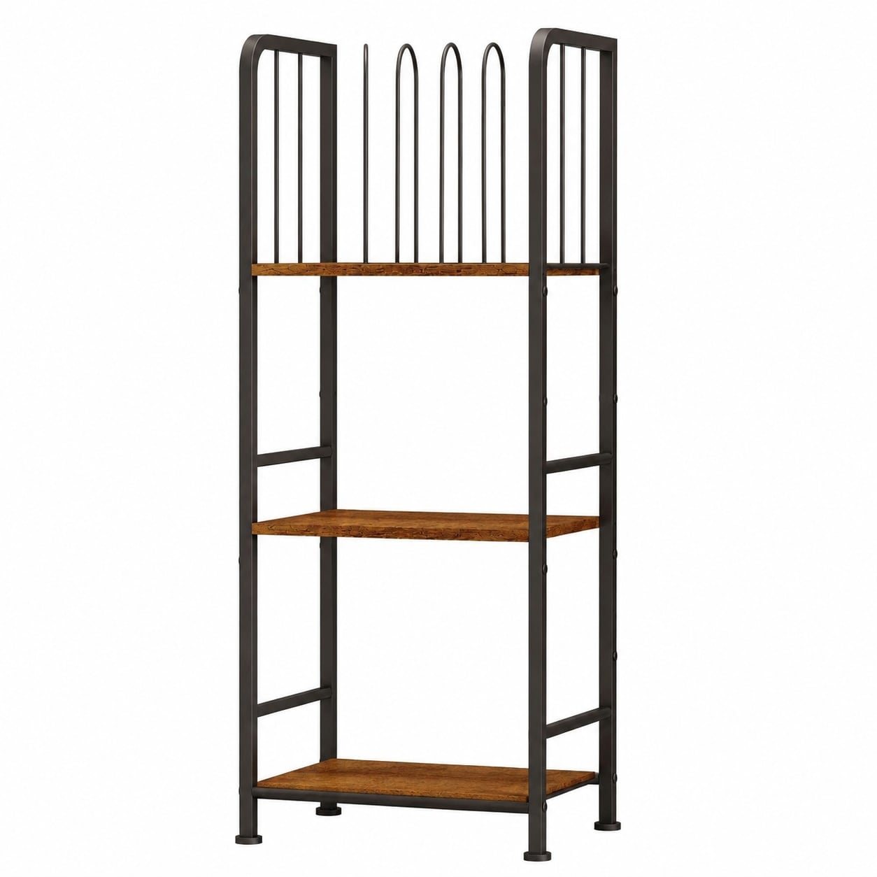 Etokfoks  3 Tier Free Standing Bath Towel Rack M Shaped Detachable Dividers in Vintage for Bathroom Pool