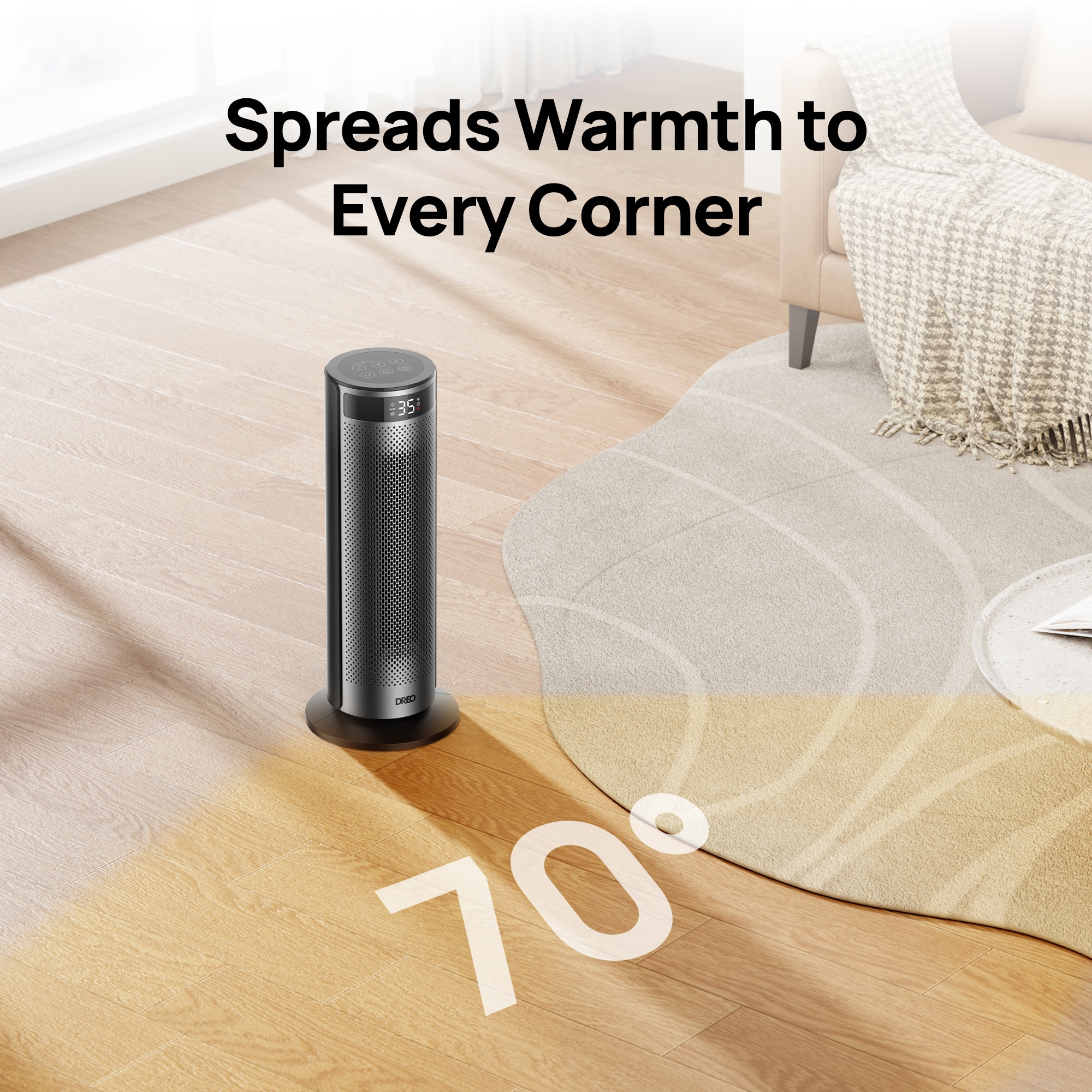 DREO DR-HSH028 BLACK Portable-Electric-Heat - View #3