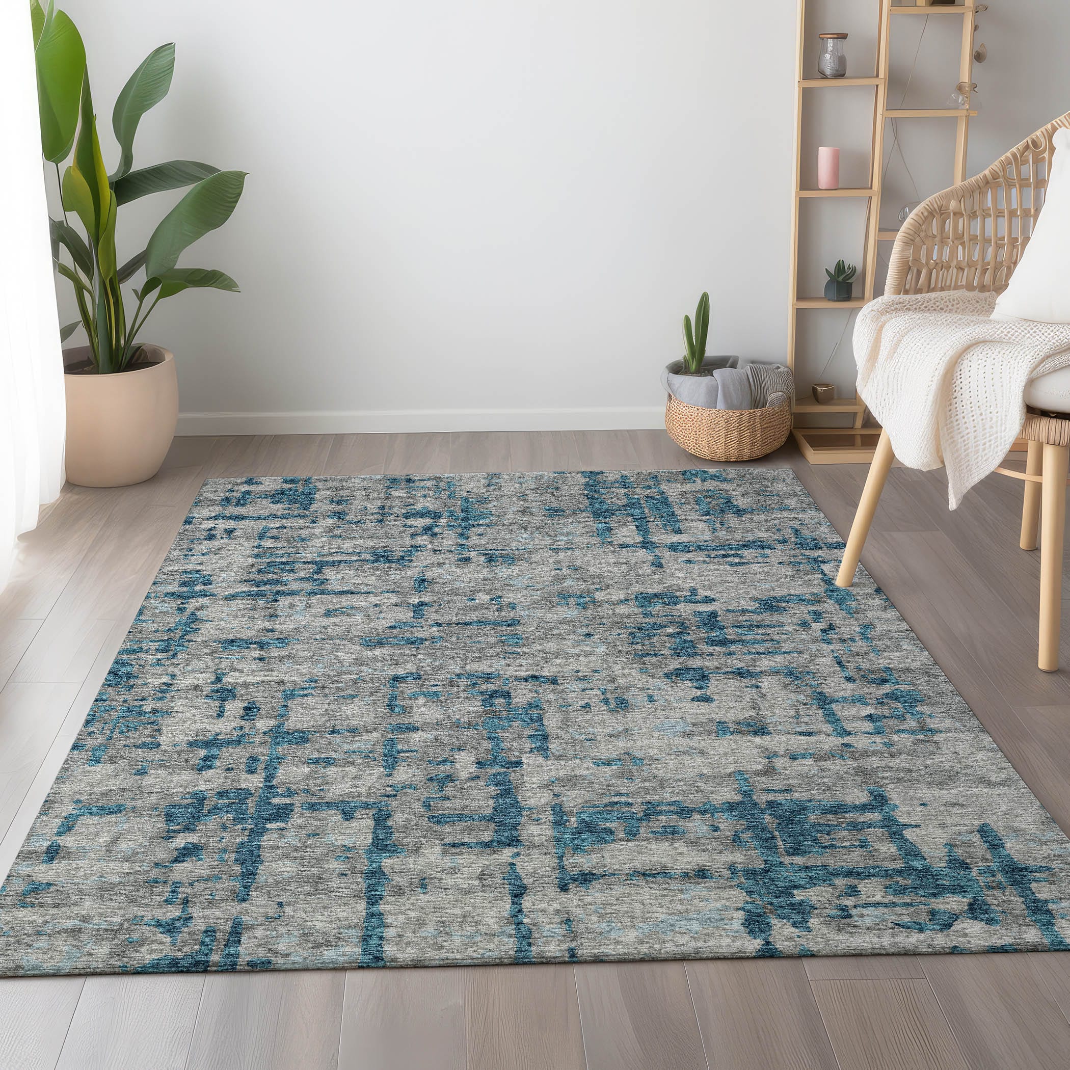 Addison Rugs AMF76PE30X46 Mayfield AMF76PE 2 x 3 (ft) Loomed Polyester Peacock Rectangular Indoor Abstract Machine washable Area rug