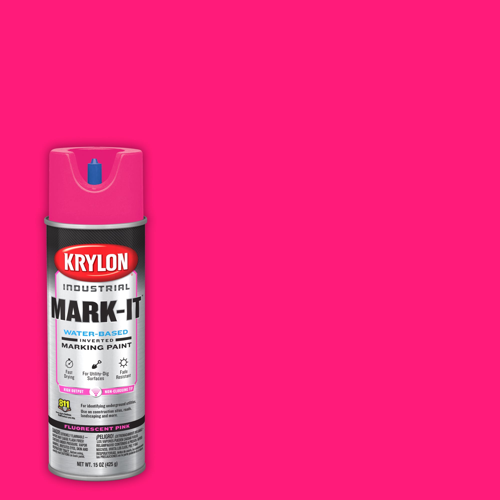 Krylon Flat Fluorescent Pink Spray Paint (NET WT. 15-oz) in the Spray Paint  department at
