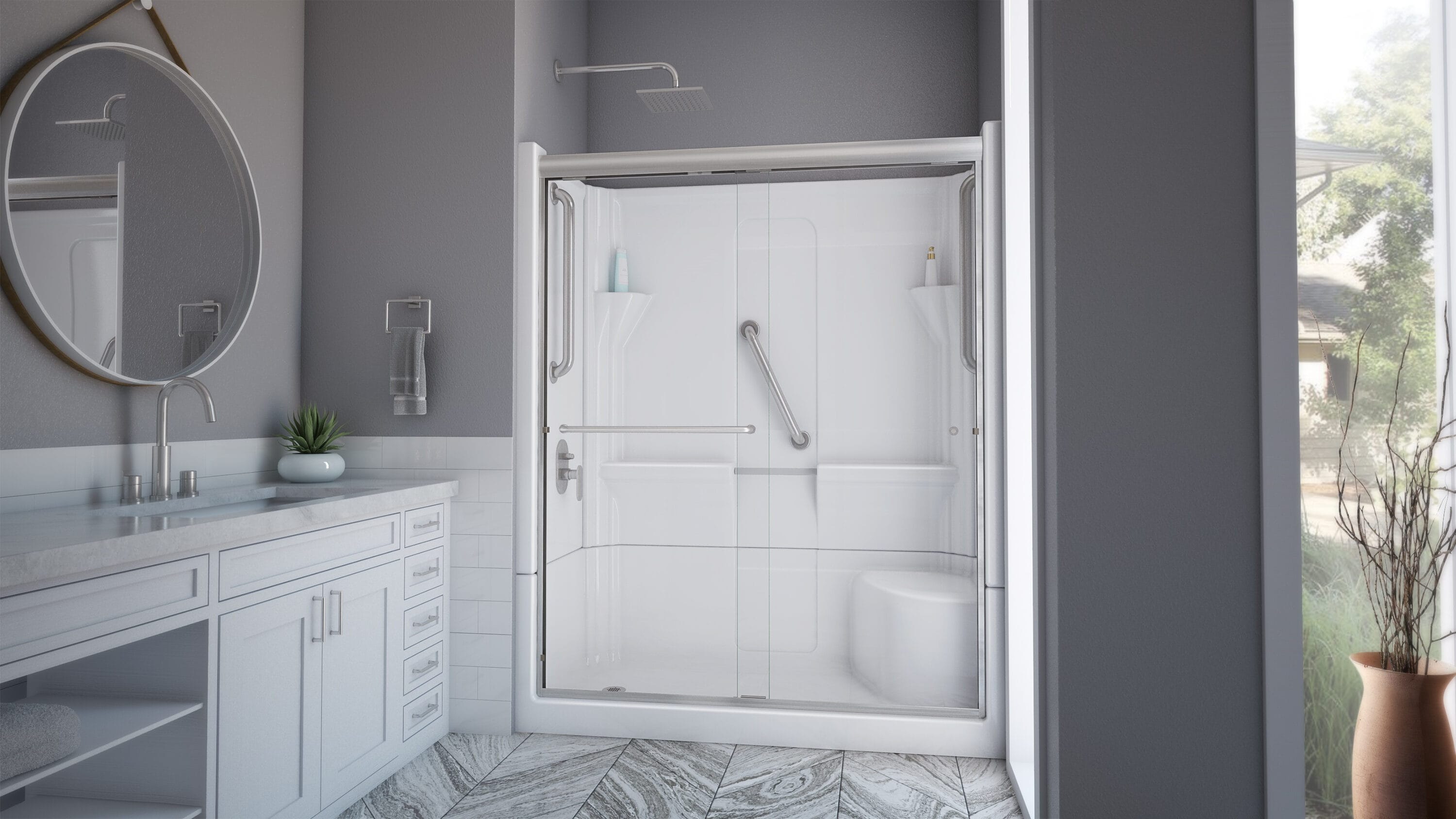 Laurel Mountain 6030SH1S4PSRWB1 Alcove-Shower-Kit - View #9