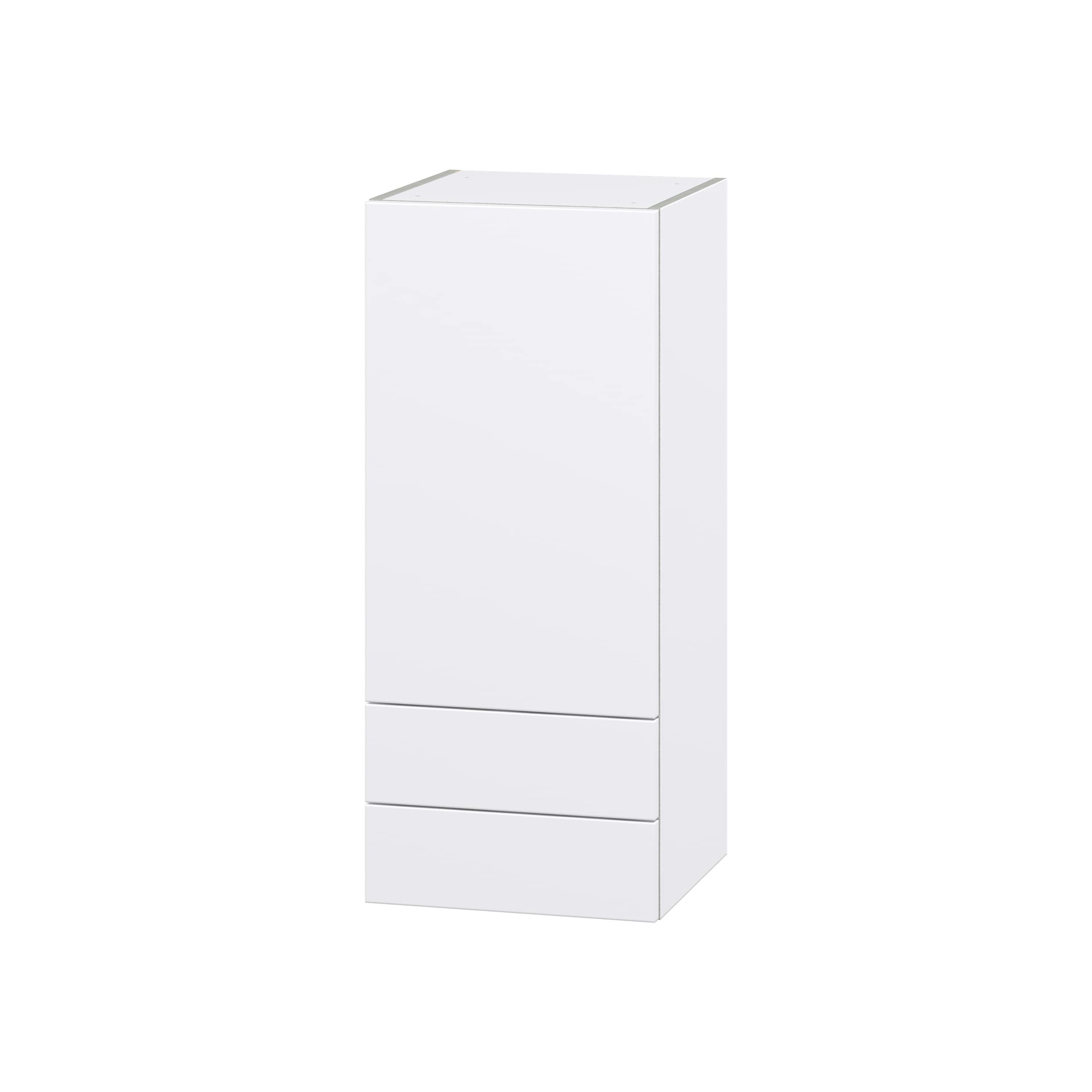 Hugo&Borg DSW1535B(L/R)-LA Lasalle 15-in W x 35-in H x 14-in D Bright White Slab 2 -Drawers Wall Fully assembled Cabinet (Flat Panel Slab)