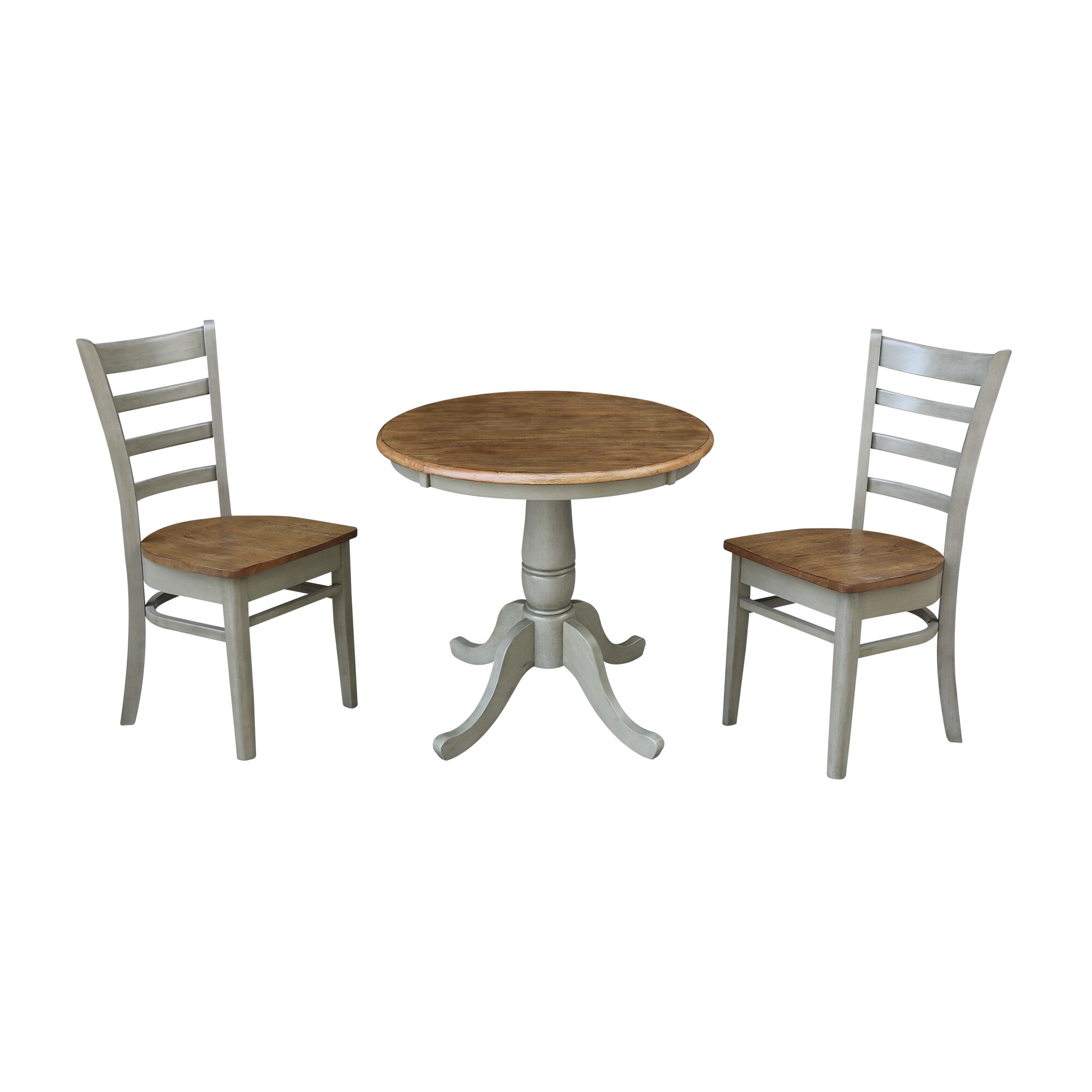 International Concepts K41-30RT-C617P Distressed hickory/stone Casual Dining Room Set with Round Table ( Seats 2 )