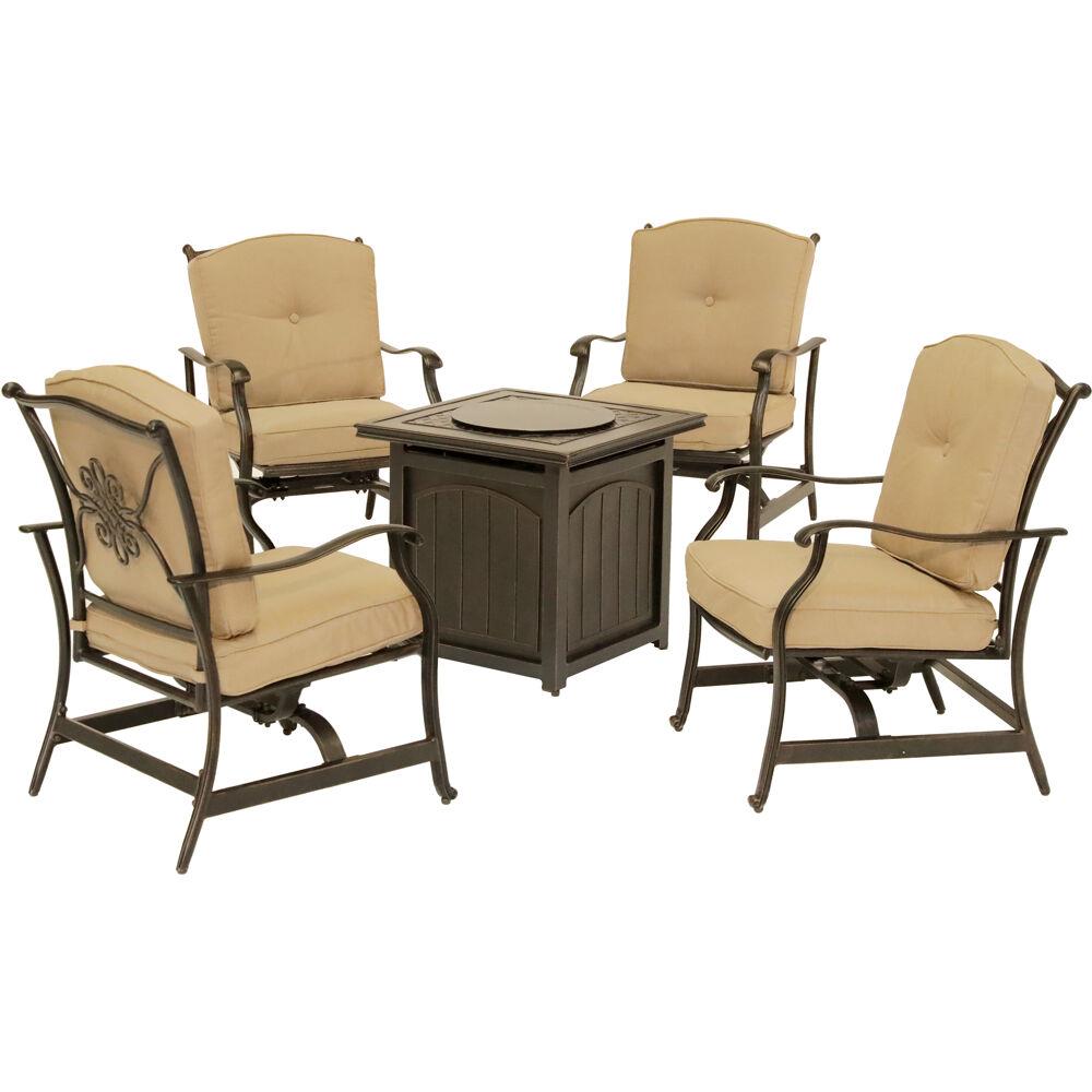 Hanover TRAD5PCFPSQ-TAN Patio-Conversation-Sets - View #6