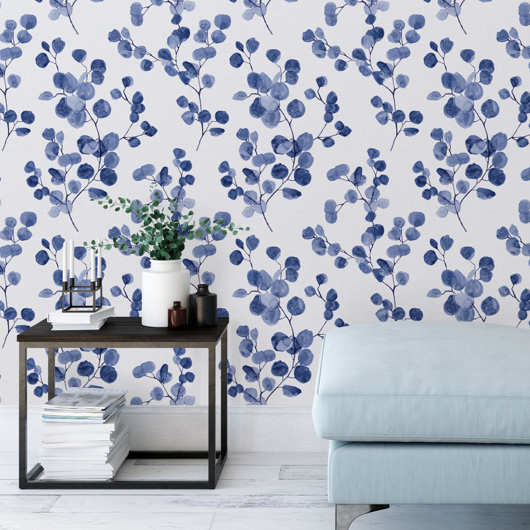 NuWallpaper Gypsy Floral Blue and Green Peel and Stick Wallpaper 1 ct   Harris Teeter