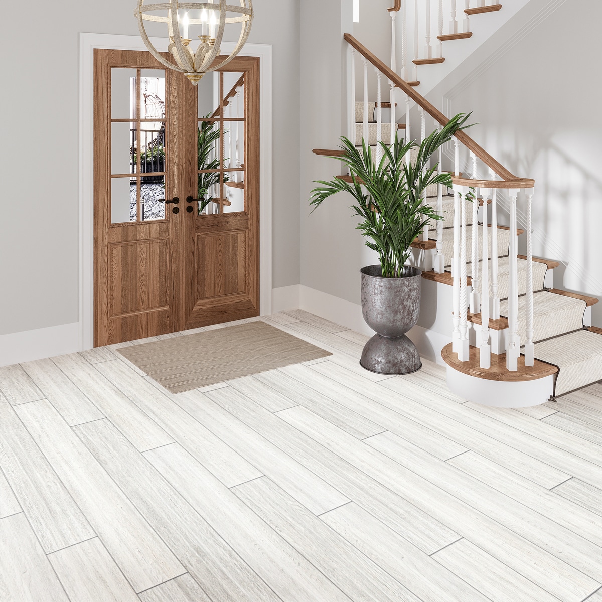 Apollo Tile ZEN88BLN848A Bois Blanco 8-in x 48-in Matte Porcelain Wood Look Floor and Wall Tile (12.91-sq. ft/ Carton)
