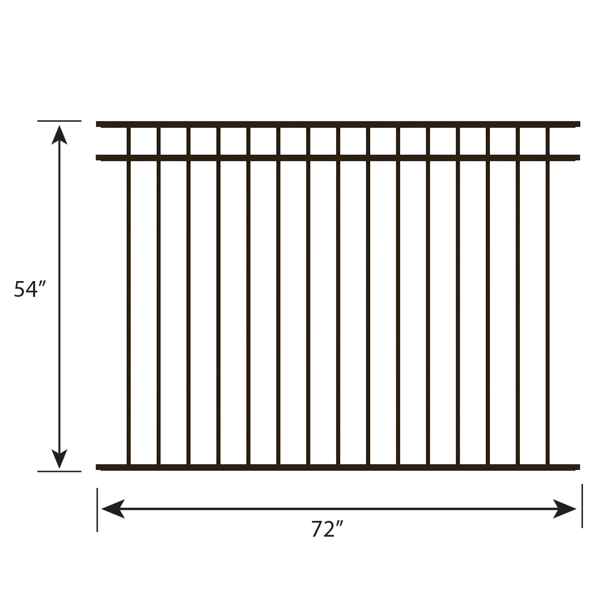 Ironcraft Berkshire 4.5-ft H x 6-ft W Black Powder-coated Aluminum Flat ...