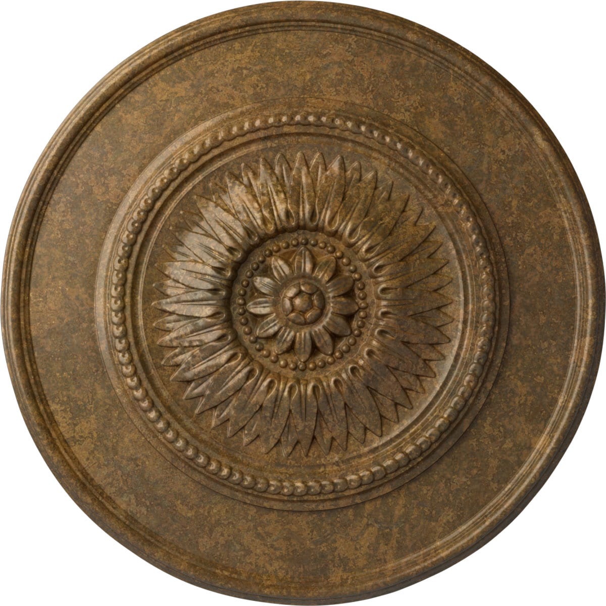 Ekena Millwork CM23FLRZS Floral 23.5-in W x 23.5-in L Painted Rubbed Bronze Polyurethane Whole Ceiling Medallion