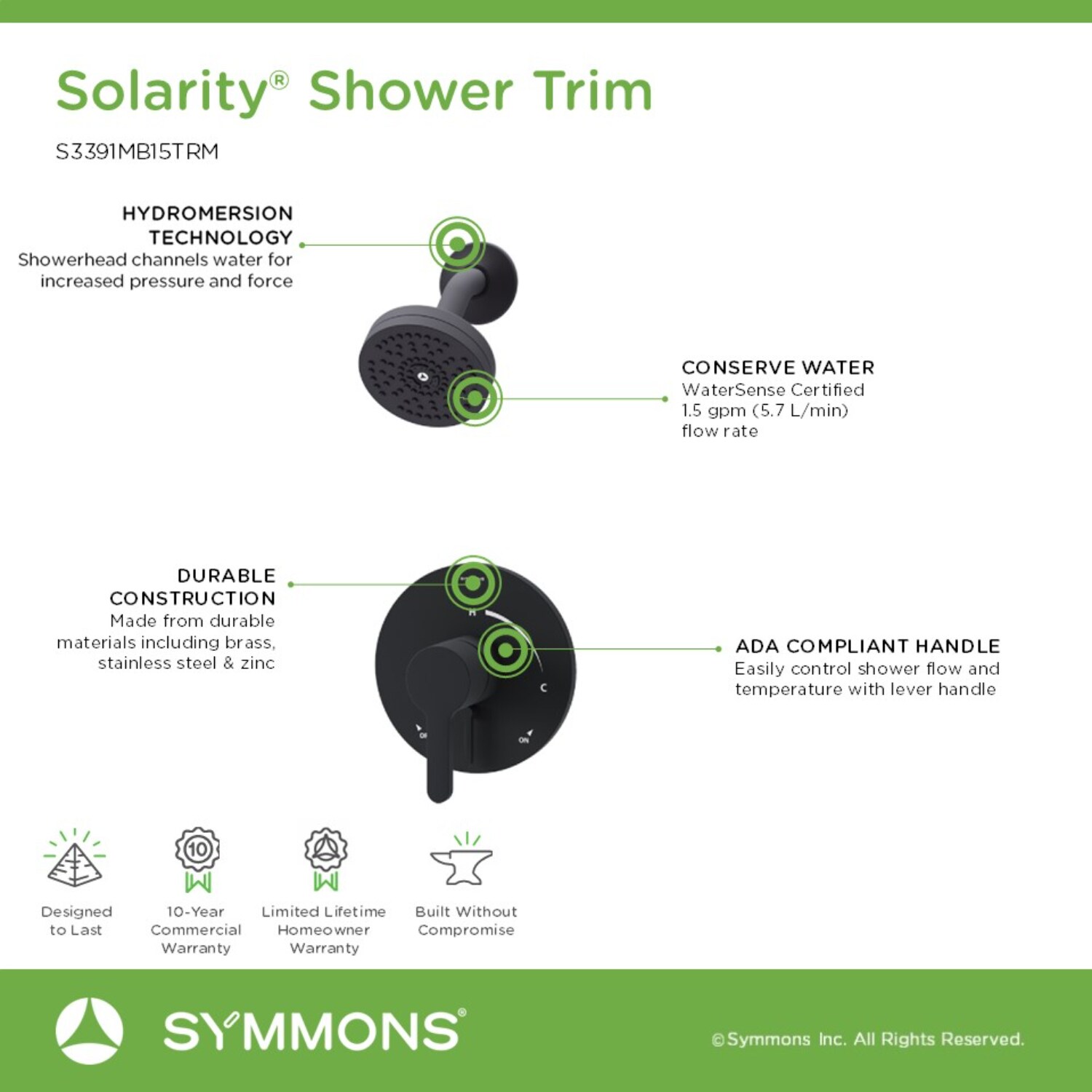 Symmons S3391MB15TRM Tub-Shower-Faucets - View #3