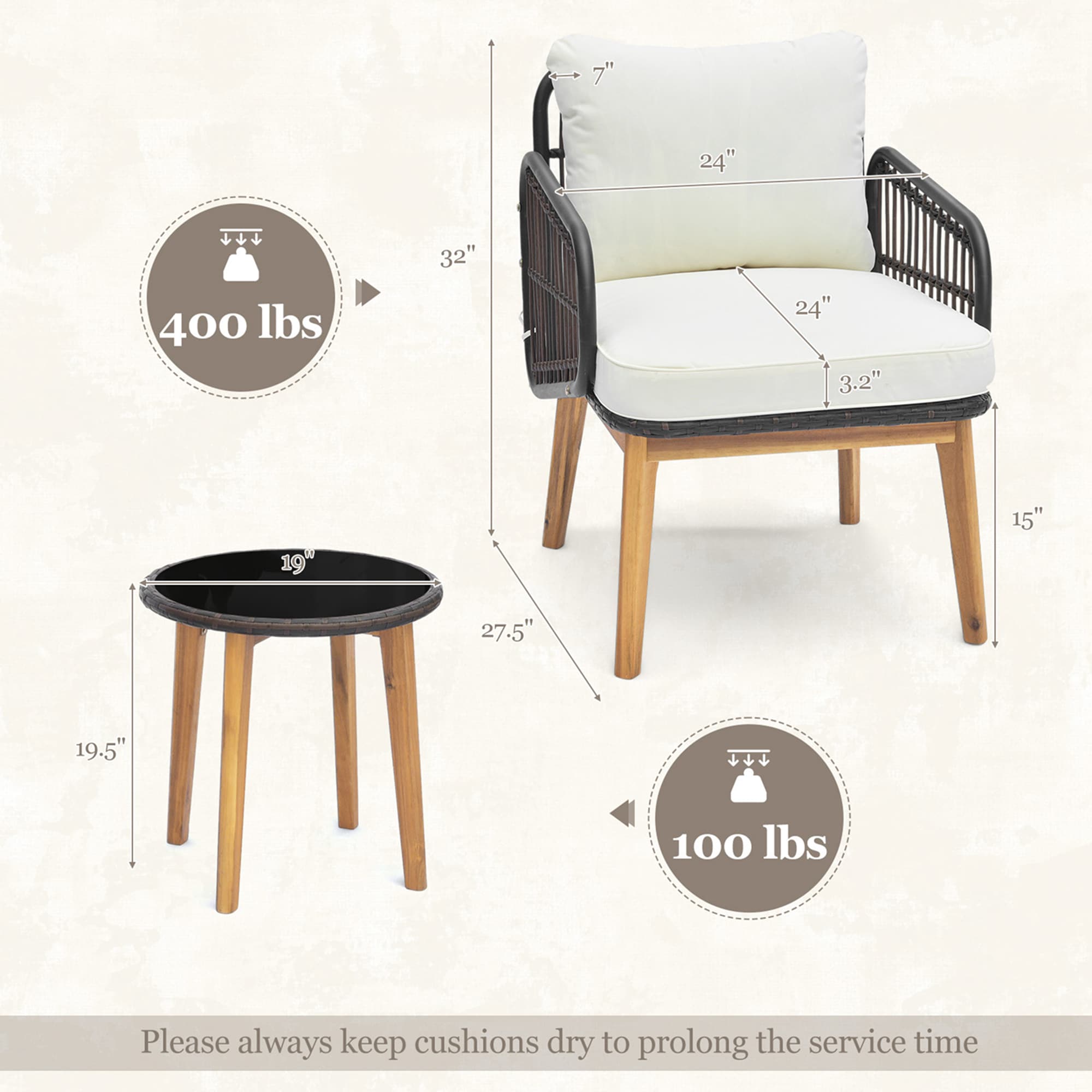 Costway LWS00073 Patio-Conversation-Sets - View #2