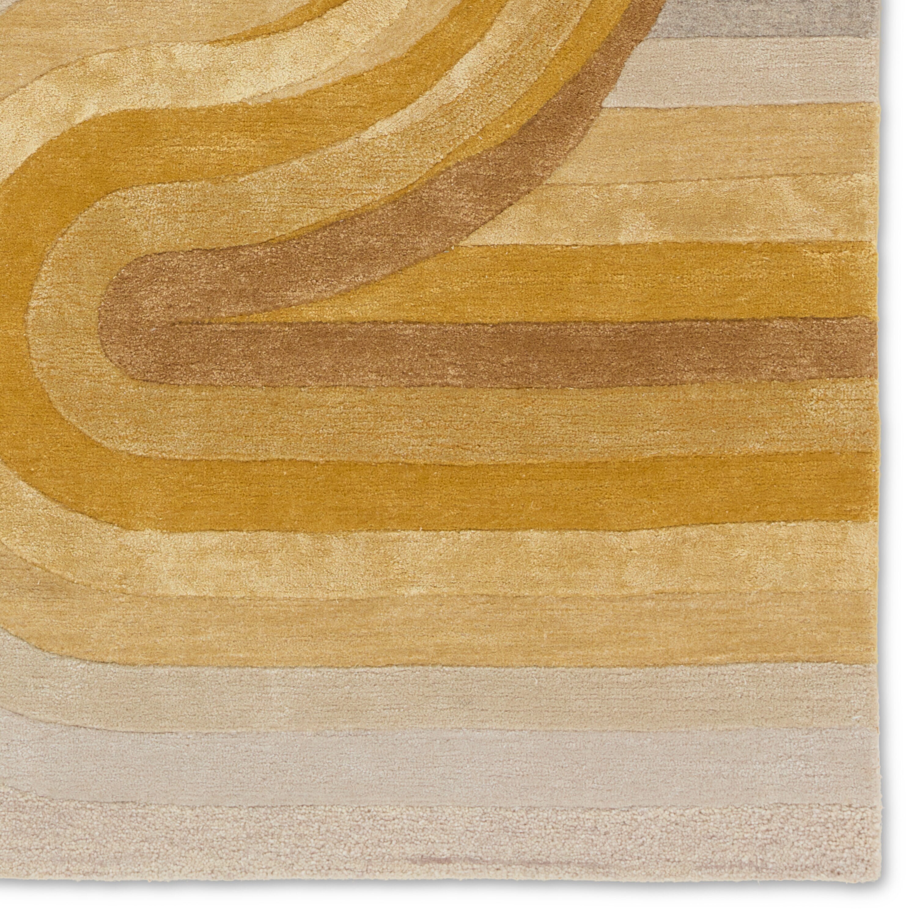 Jaipur Living Iconic 8 X 10 Wool Yellow Indoor Abstract Area Rug in the