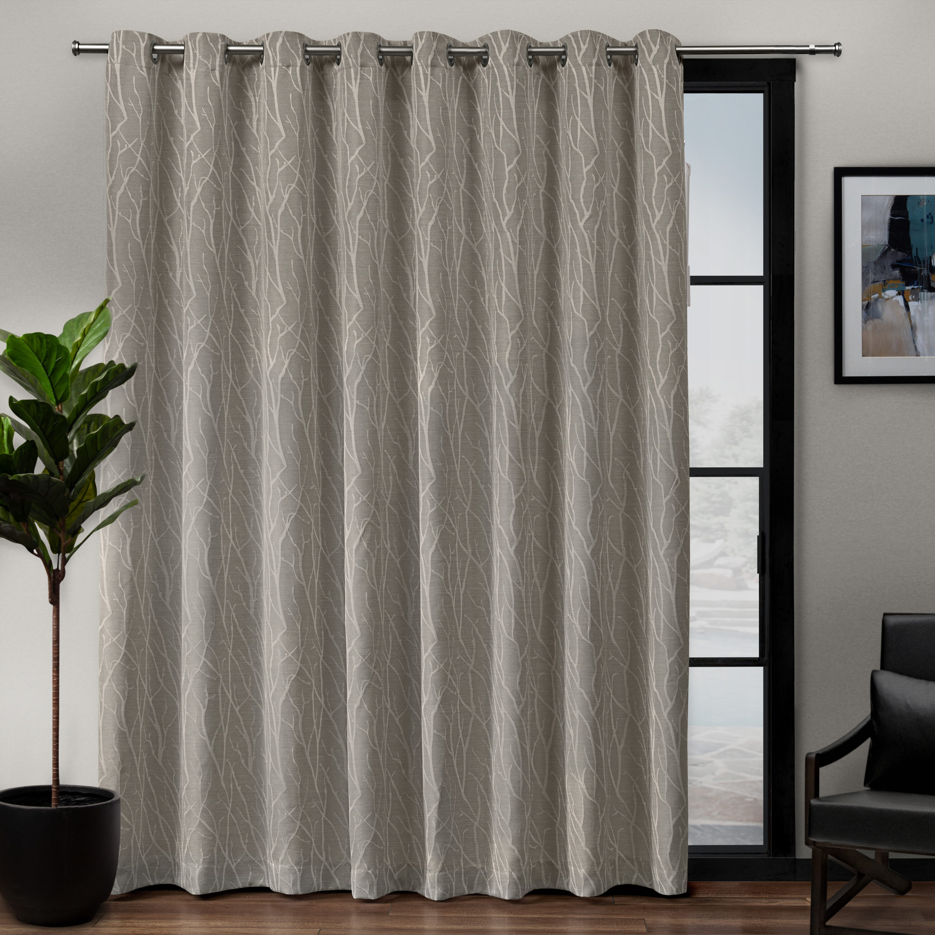 Exclusive Home EH8309-03 1-84G 84-Inches Natural Room darkening Standard lined Grommet Curtain panel pair
