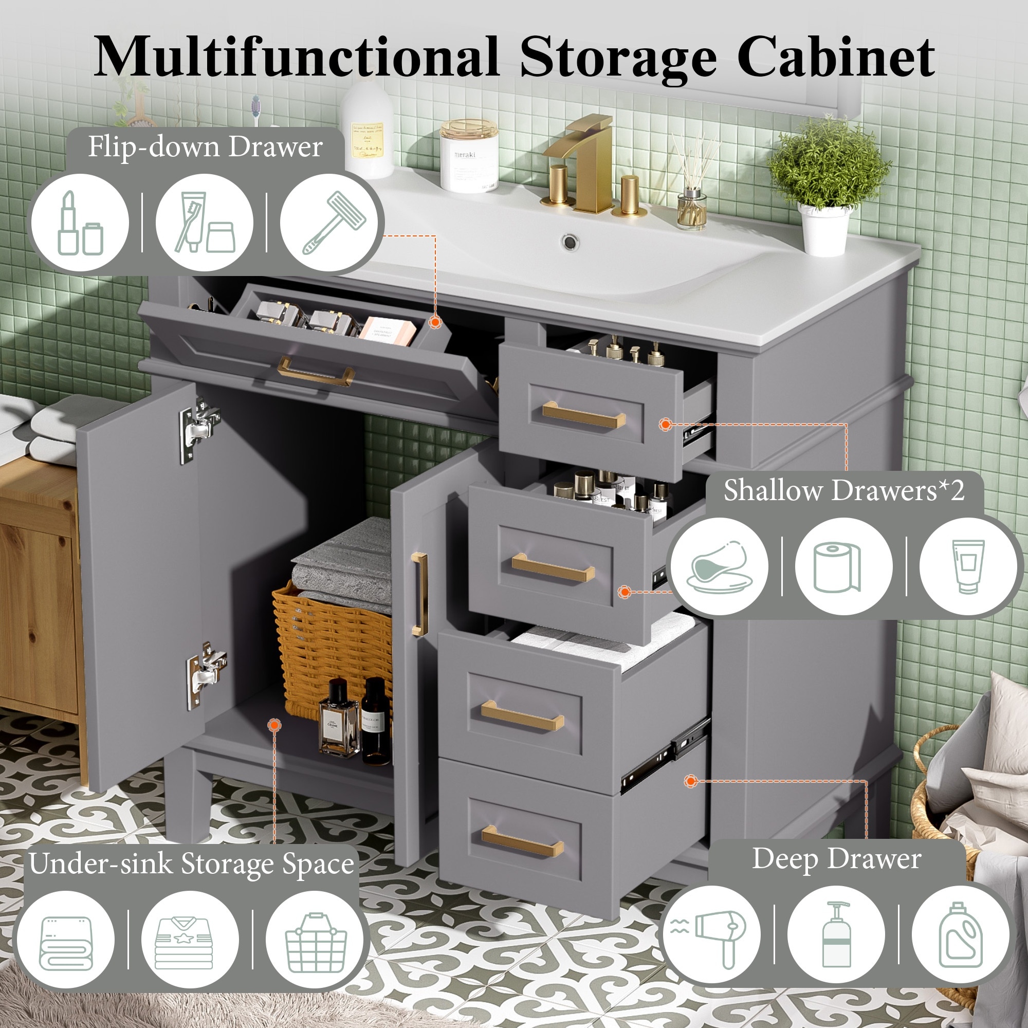 HyperDrop Cart B-2P4S7N8O7I6H Bath-Vanity-Combo - View #2