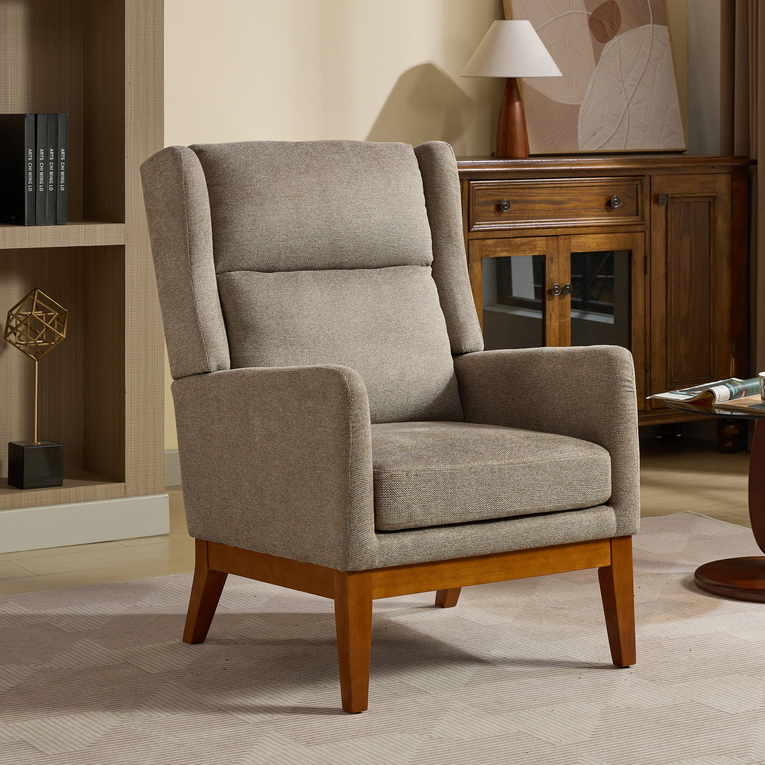 Hrinhom HC-W2004-TAUPE Modern TAUPE Accent Chair