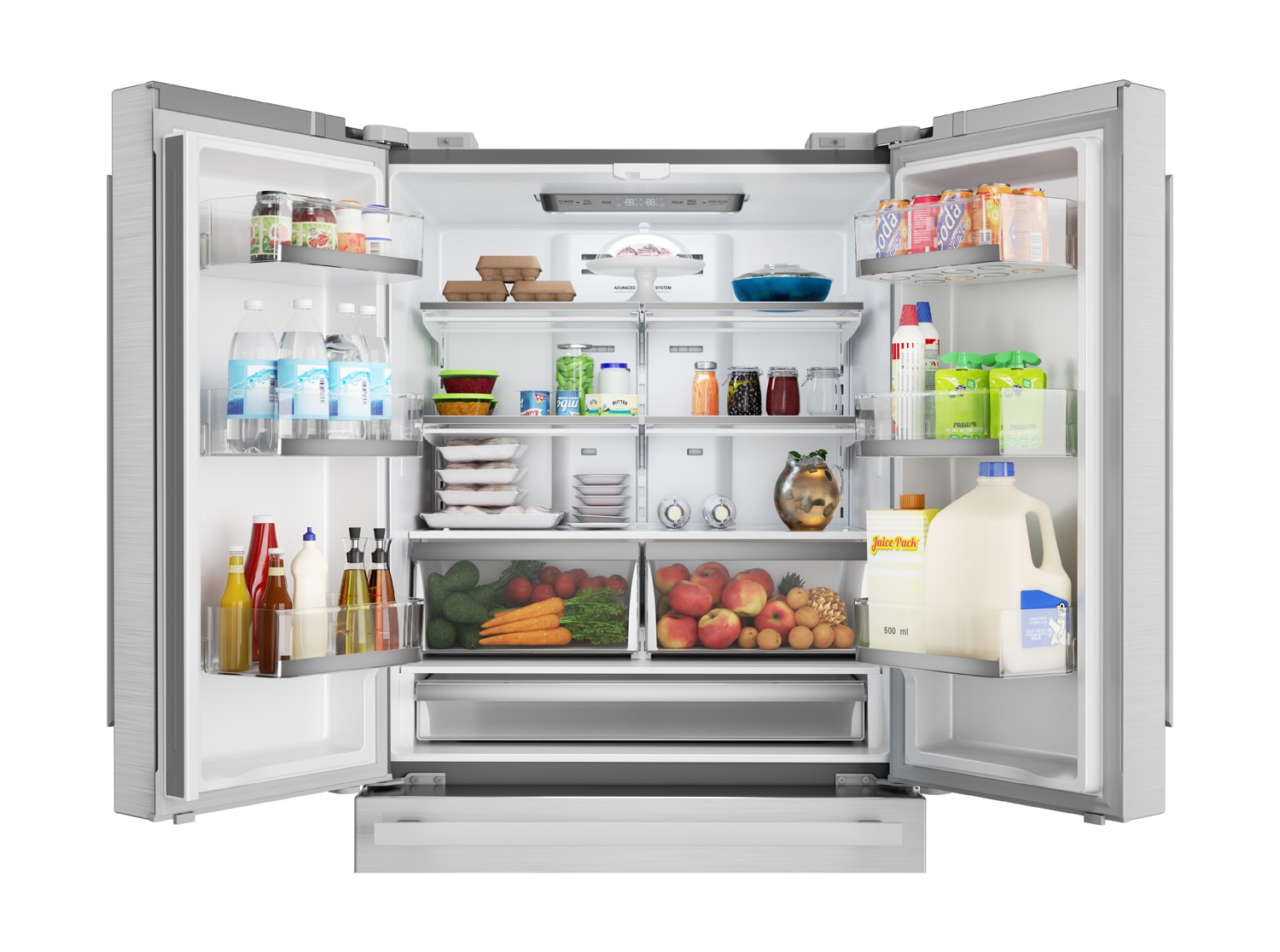 Sharp 22.5-cu ft 4-Door Counter-depth French Door Refrigerator