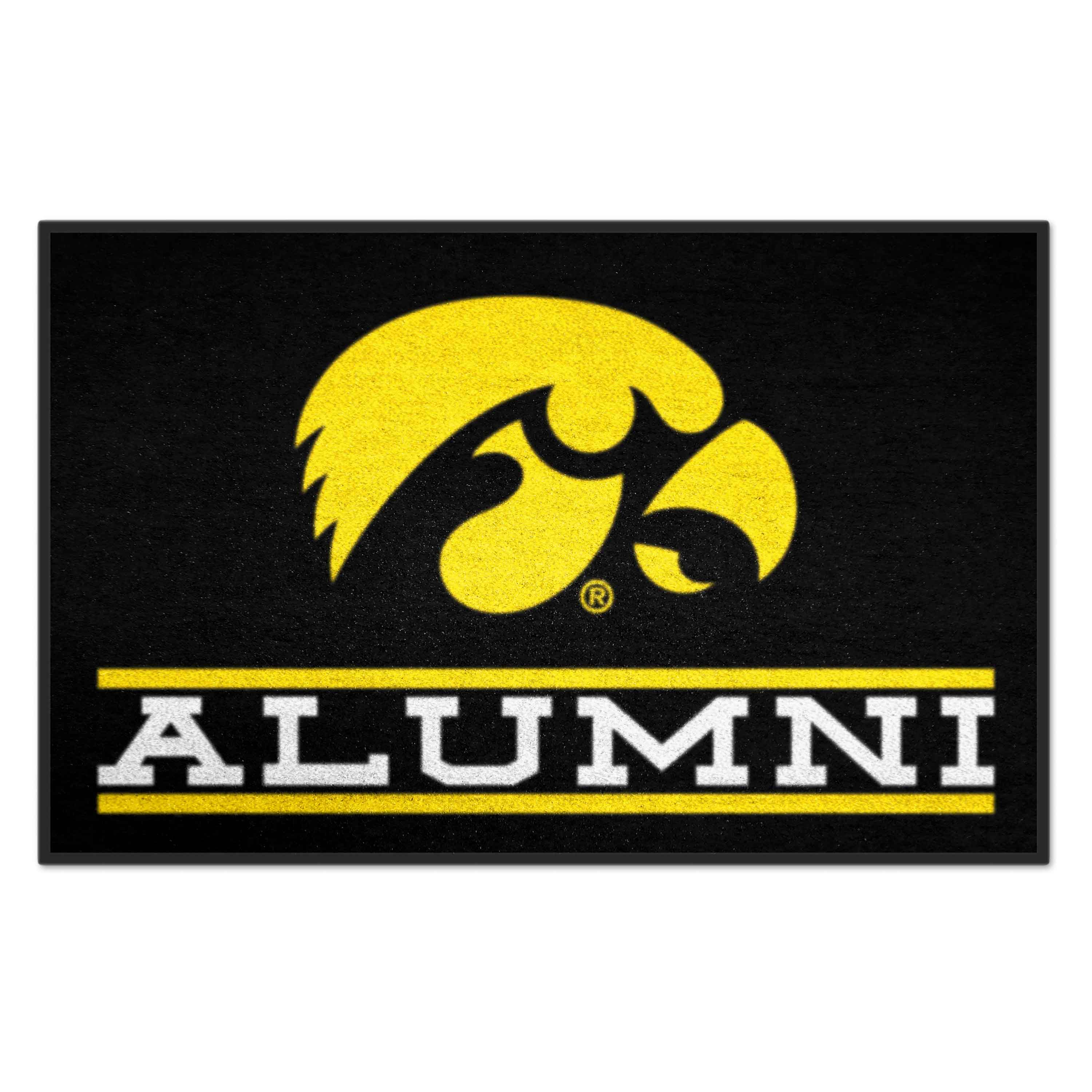 FANMATS 18341 Iowa Hawkeyes 2-ft x 3-ft Black Nylon Rectangular Indoor or outdoor Decorative Sports Door mat