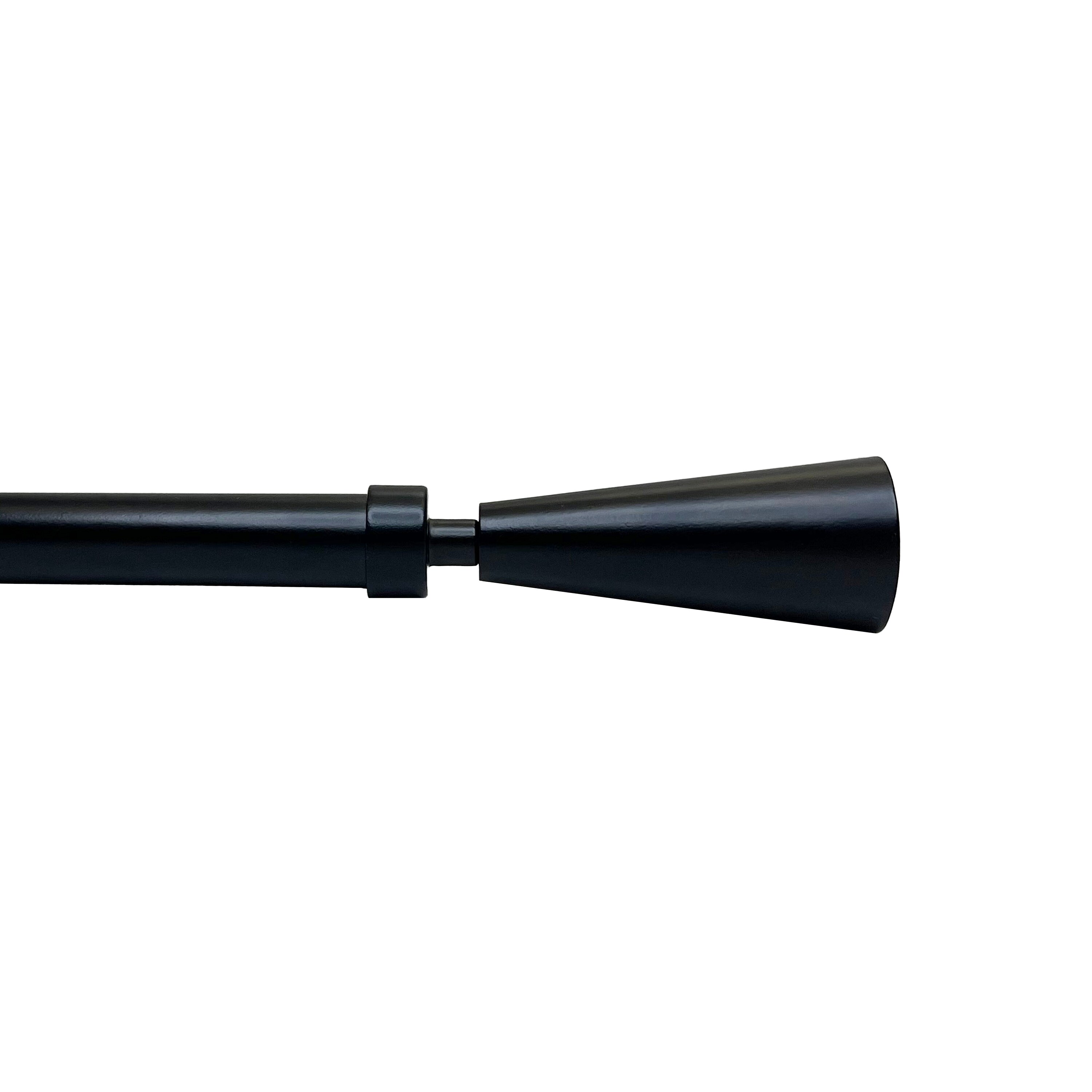 Versailles Home Fashions SD0572-90 72-in to 144-in Black Steel Single curtain rod with Finials