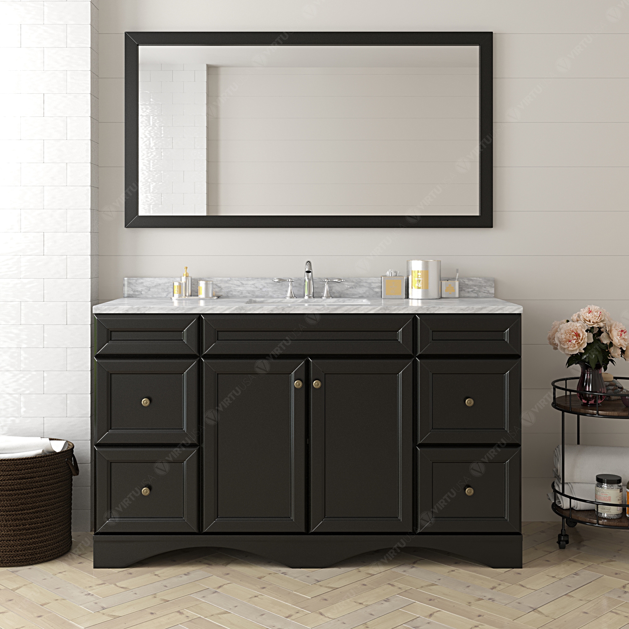 Tuhome Napoles Freestanding Sink - White/Light Grey Engineered Wood