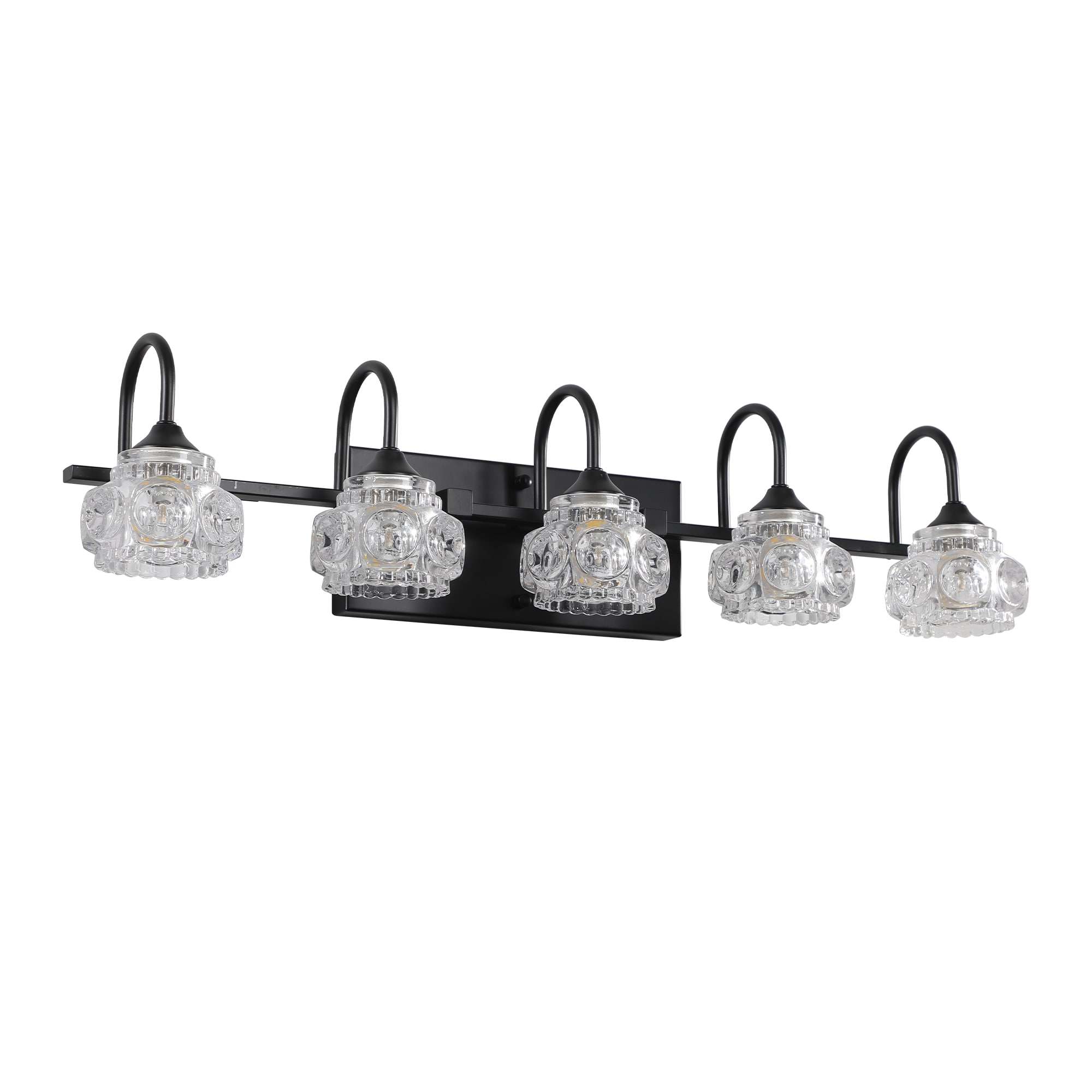 Ayelon Vanity Lights 29.1-in 5 Light Black Glam Bathroom Vanity light