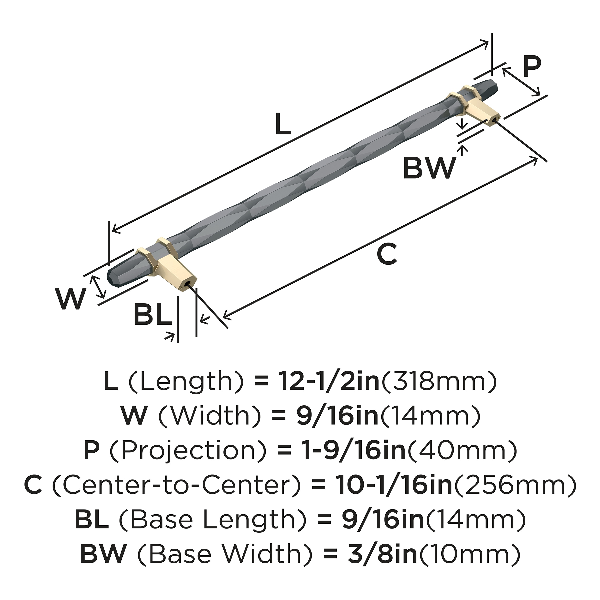 Amerock BP36664BCRBBZ Cabinet-Pulls - View #4