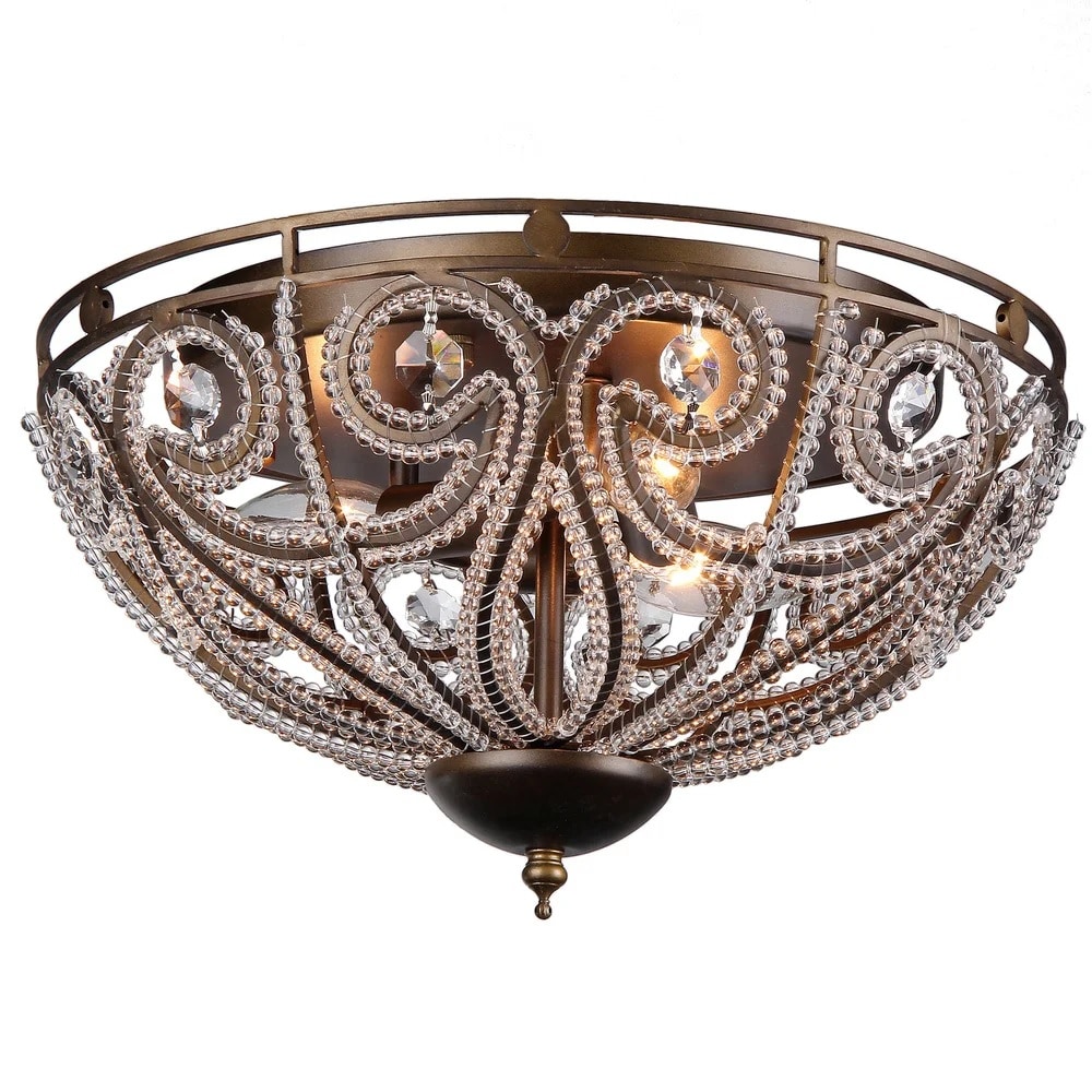 Home Accessories Inc 3-Light Bronze Flush Mount Light ENERGY STAR in ...