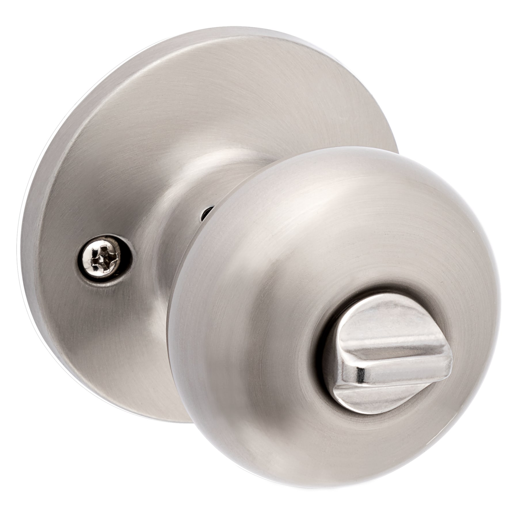 RELIABILT Baron Satin Nickel Exterior Keyed Entry Door Knob in the