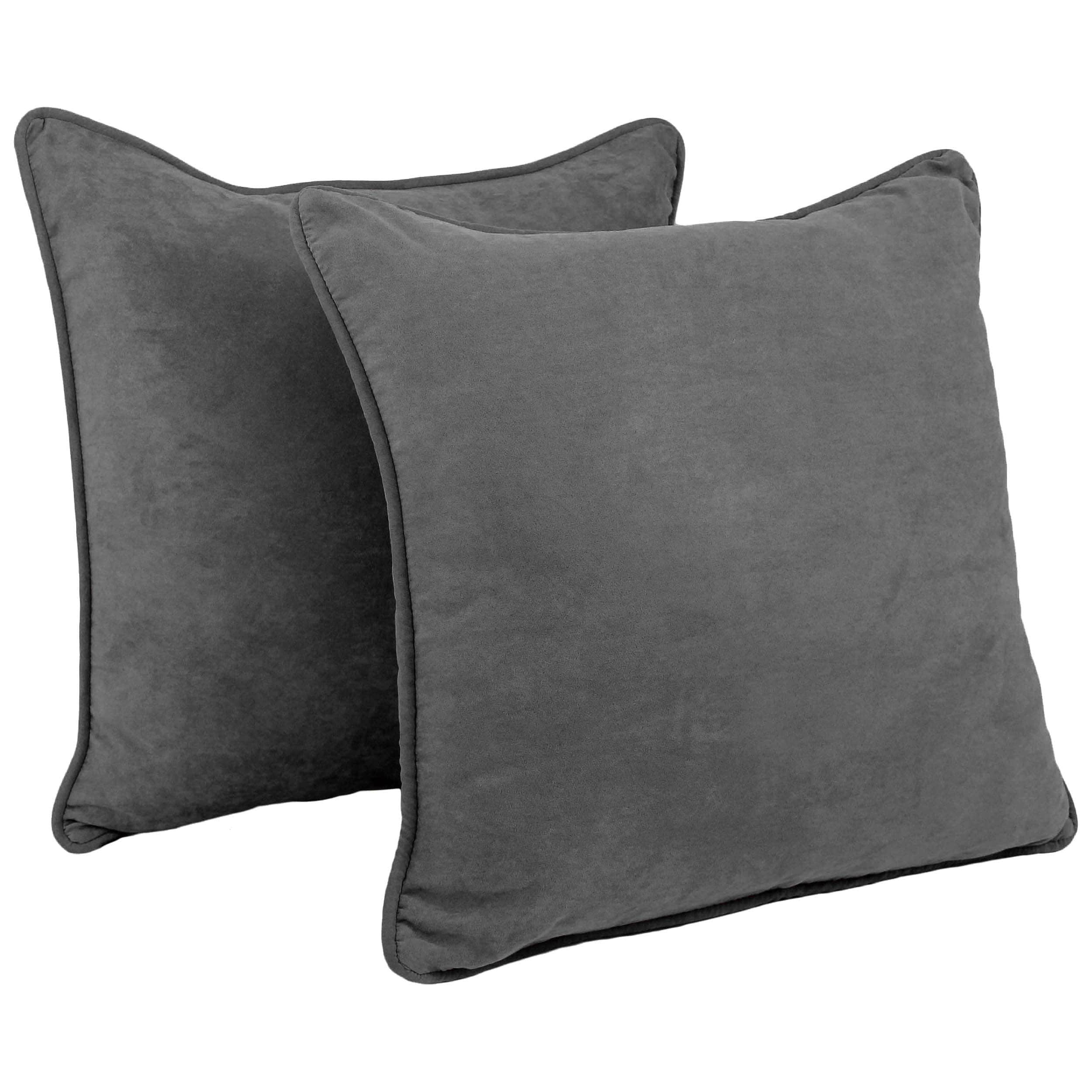 Blazing Needles 9813-CD-S2-MS-GY 2 -Piece 25-in x 25-in Steel Grey Square Indoor Decorative Pillow